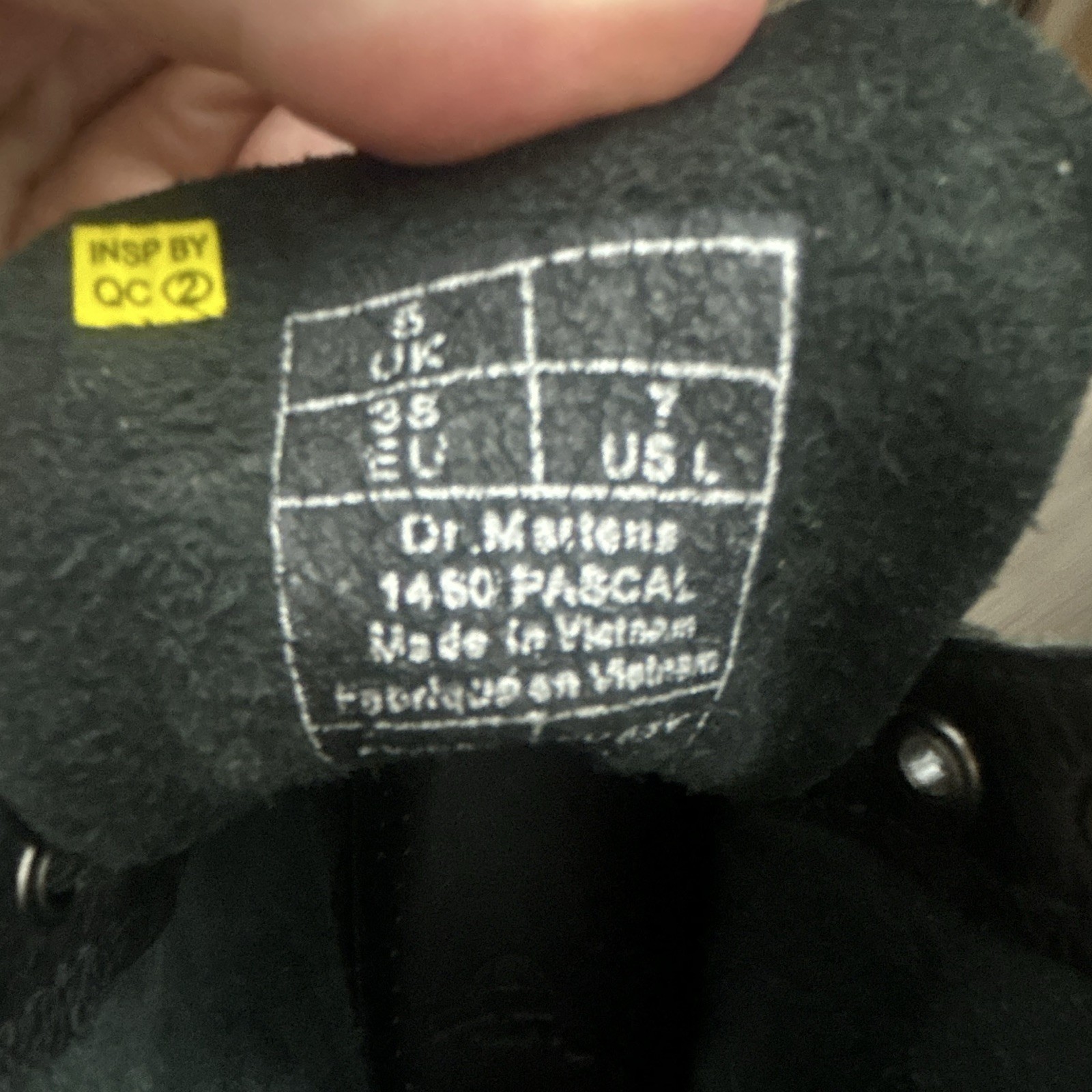 Dr. Martens 1460 Pascal Black Leather Combat Ankle Boots Lace Up Women US 7