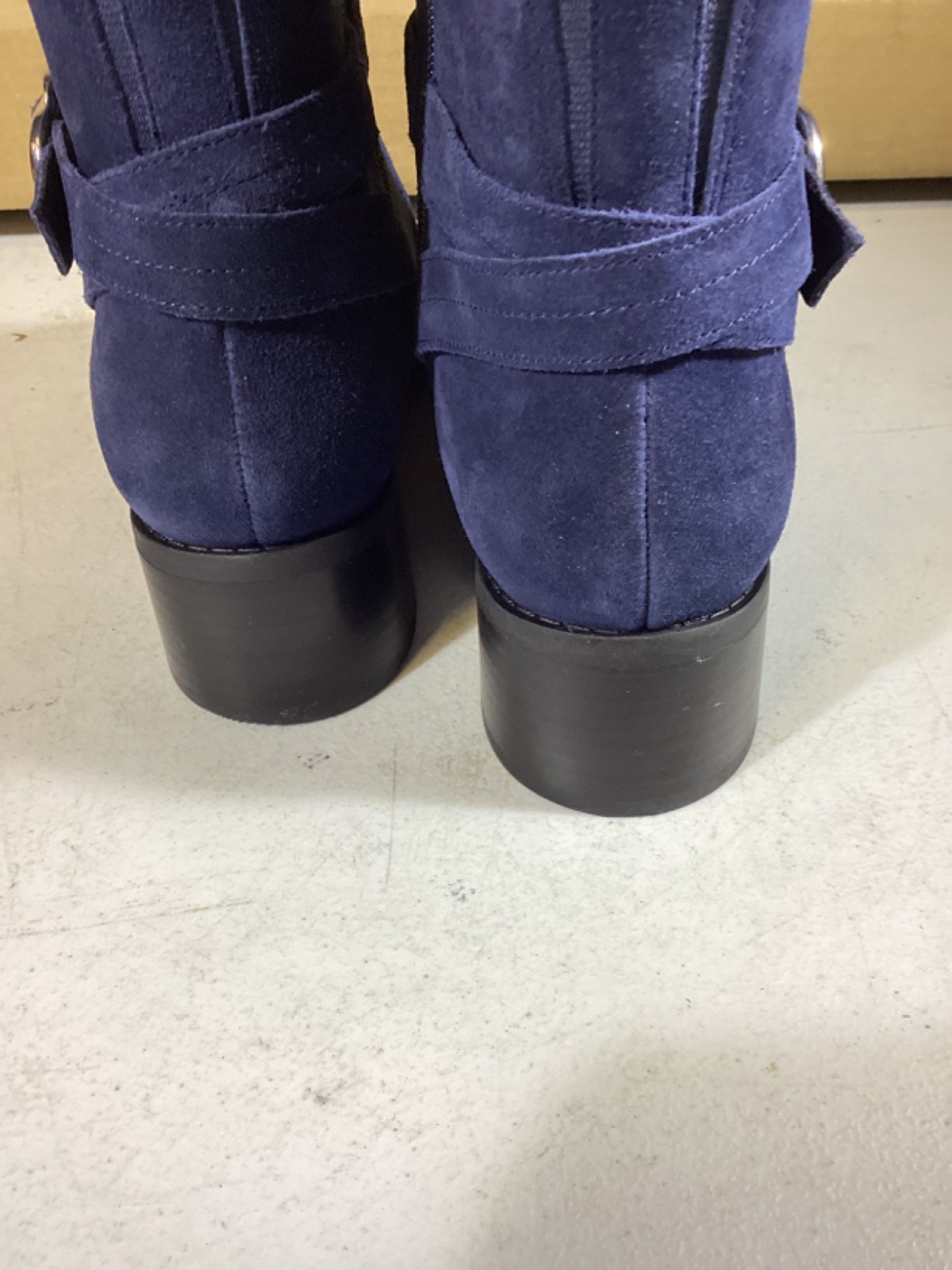 Marc Fisher Suede and Stretch Side Zip Knee-High Boots Navy Size 8.5M