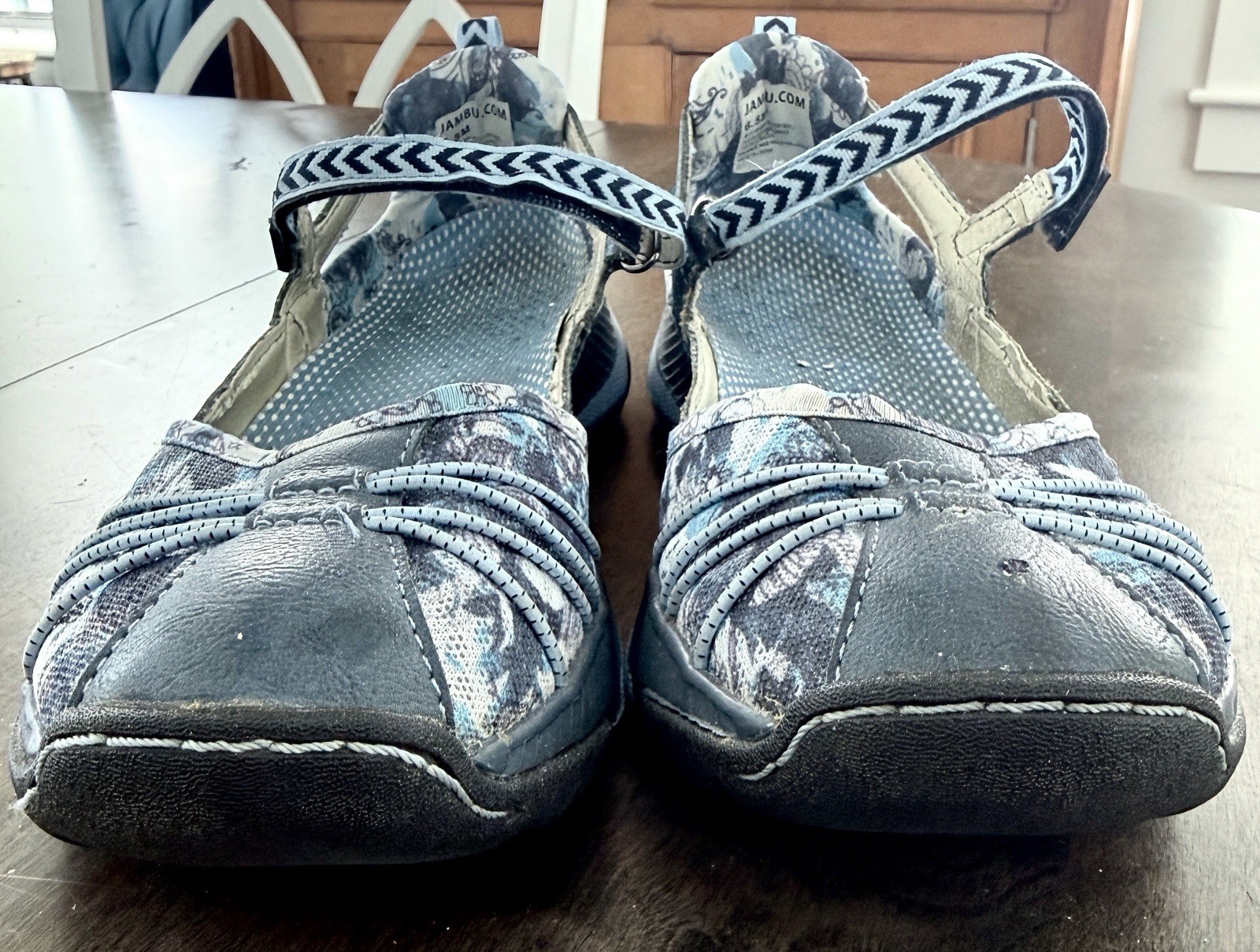 Jambu Iris-Vegan Mary Jane Floral Comfort Shoes Gray Blue Women’s 6.5M