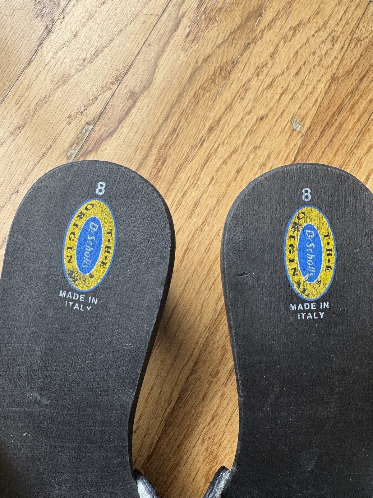 Dr. Scholl’s Original Black Wooden Slide Sandals Women’s Size 8 Made in Italy