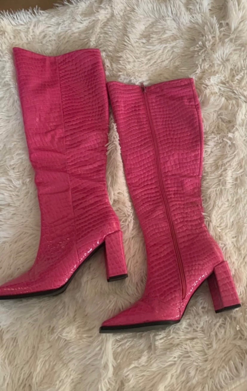 Pink boots size 8