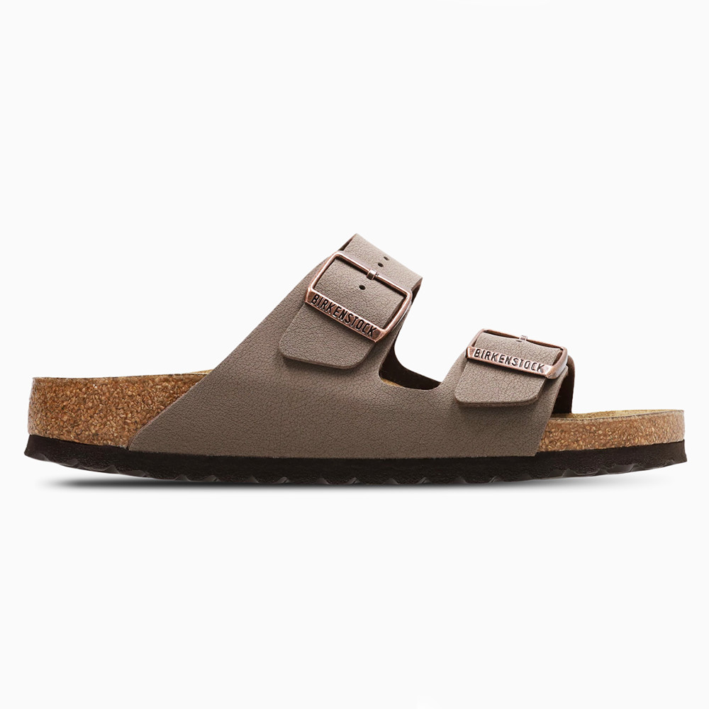 Birkenstock Arizona Birkibuc® Cork Footbed Mocha Two Strap Sandal Unisex Shoes