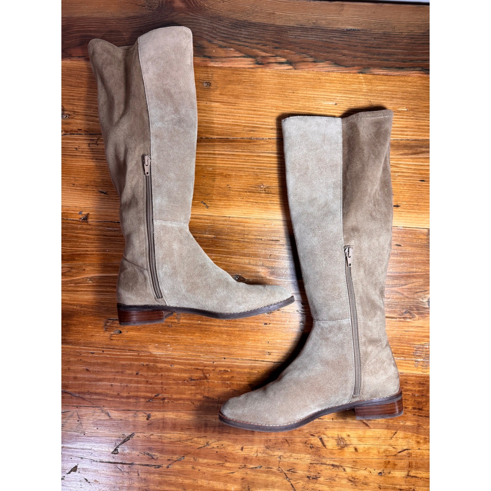 Sole Society Idetta Boots Women 8M Tan Suede Tall Knee High SO-IDETTA