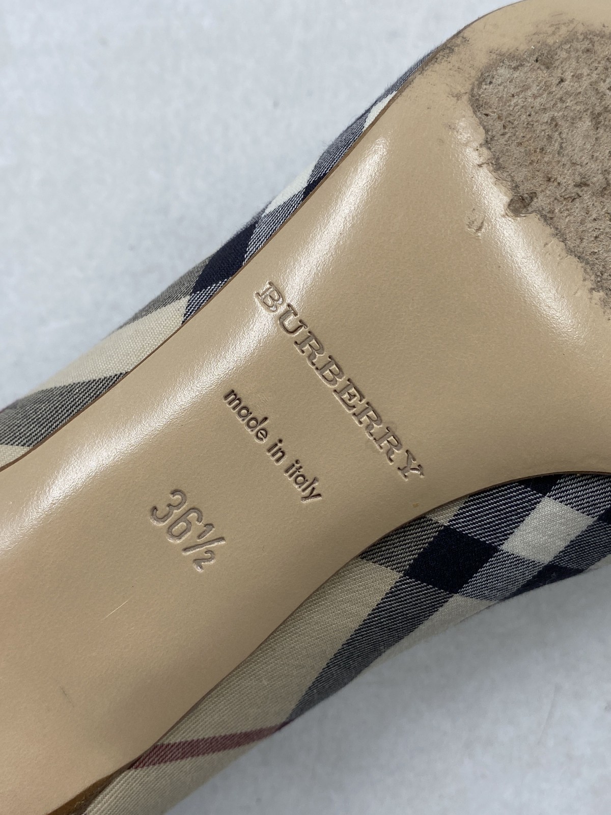 Burberry Check Dame Beige Pumps W 6