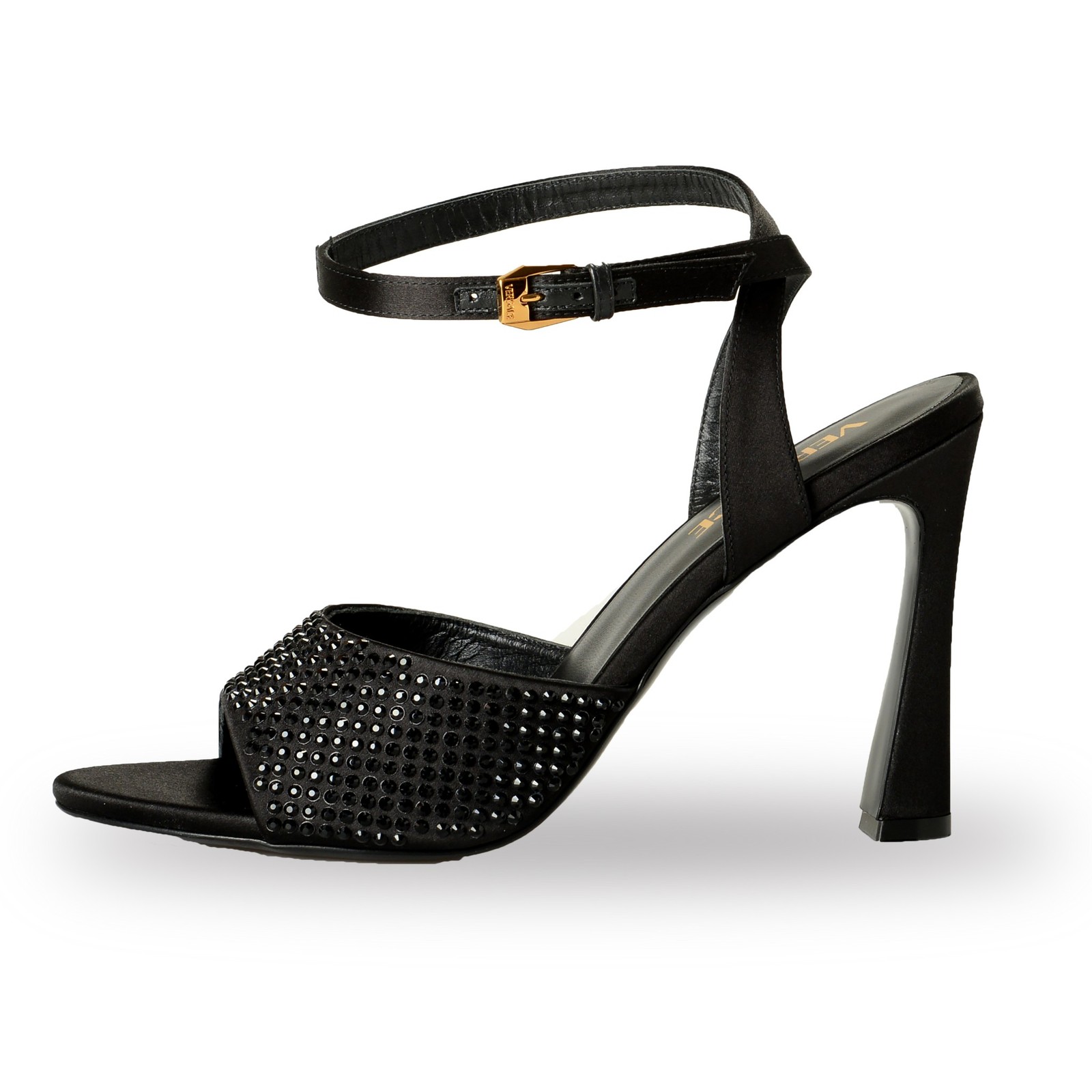Versace Women’s Strass & Gold Medusa Ankle Strap Heeled Sandals Shoes US 6 IT 36