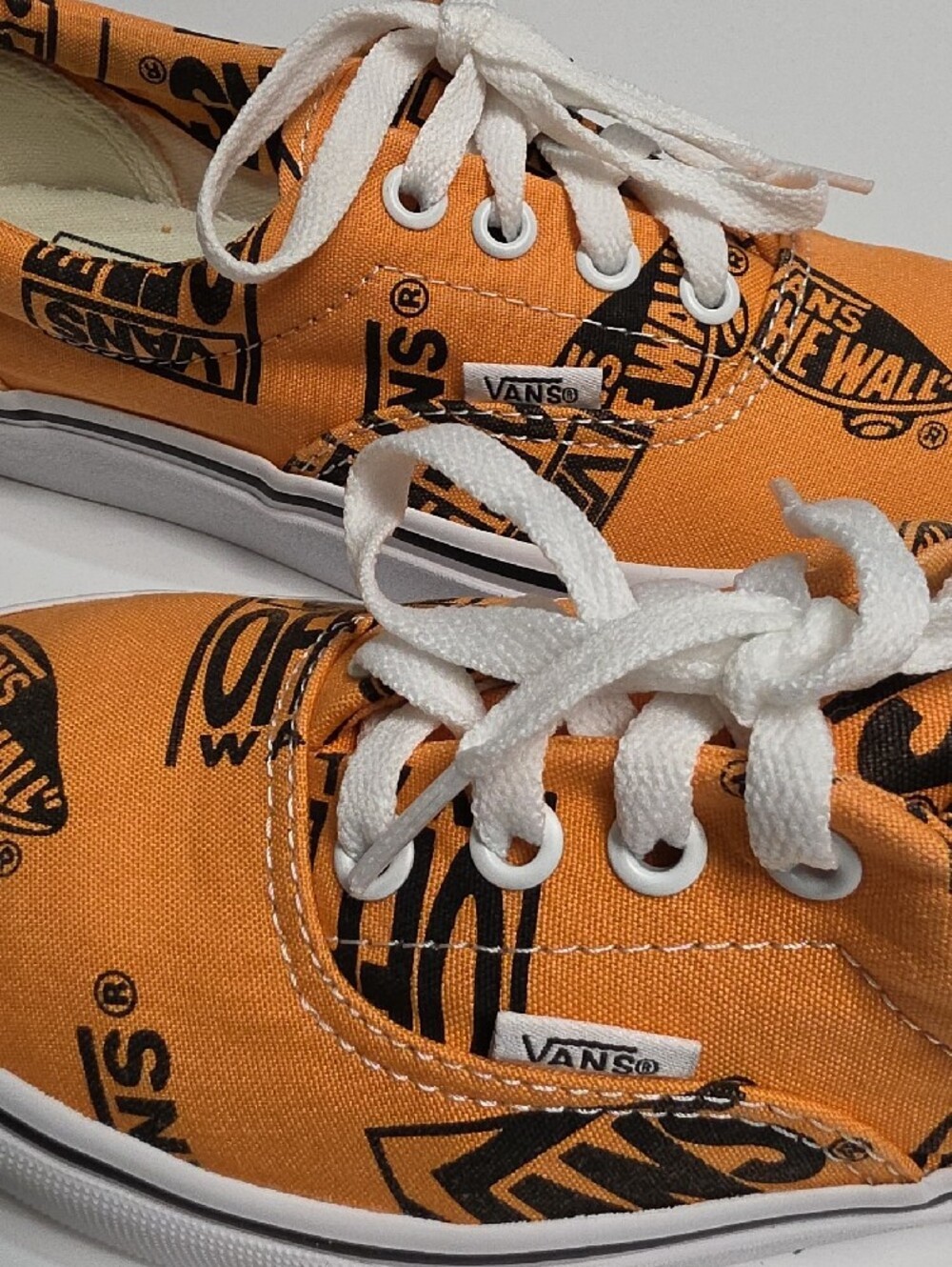 Vans Era ‘Logo Mix’ Tangerine Orange Black Low Top Sneakers – Size 7.5
