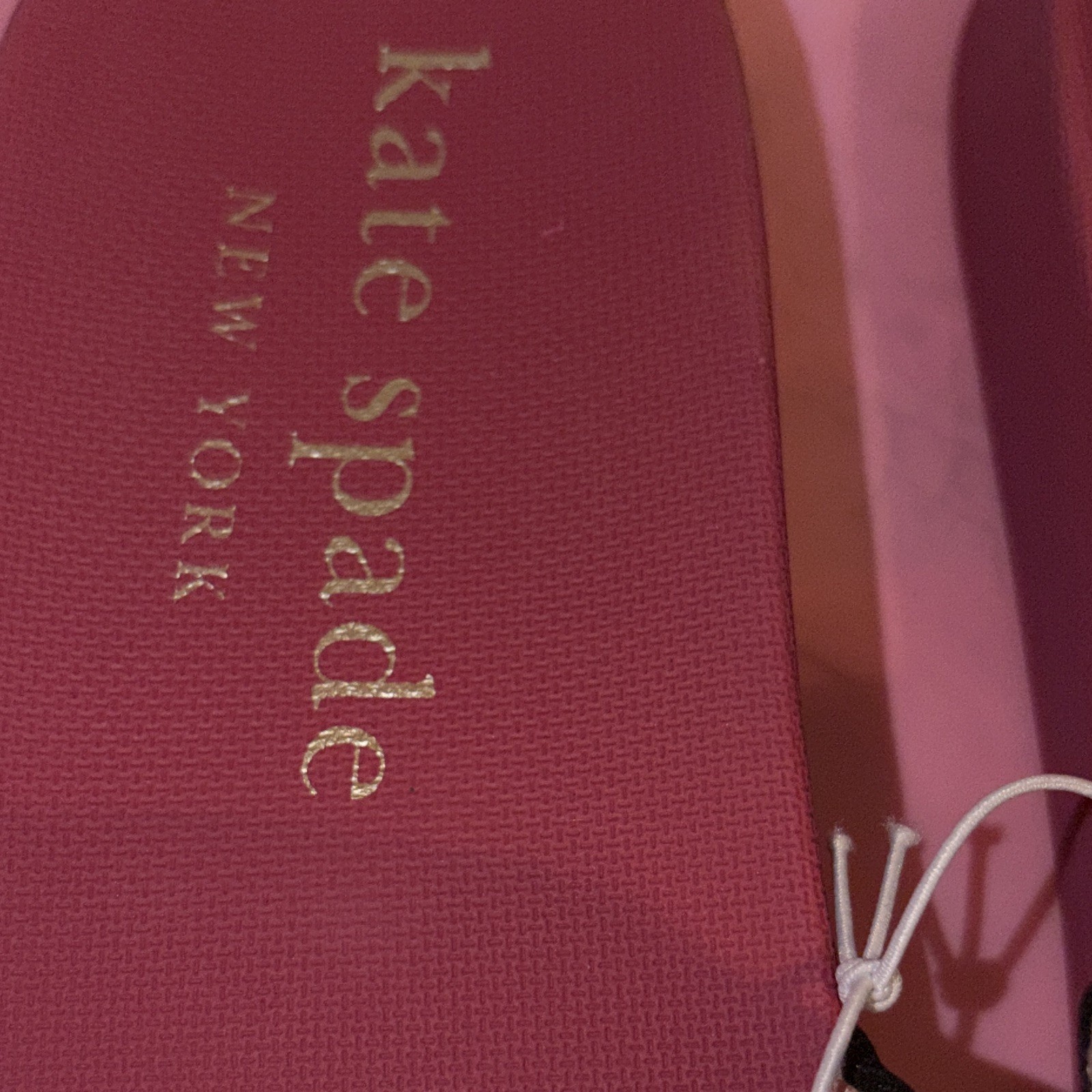 Kate Spade New York Pink Red White Striped Logo Slide PVC Sandals Women’s 9