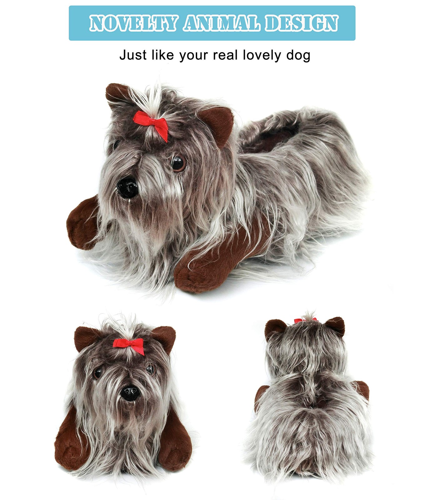 Animal Slippers Ladies Slippers with Animal Design 3740 EU, Brown Yorkshire