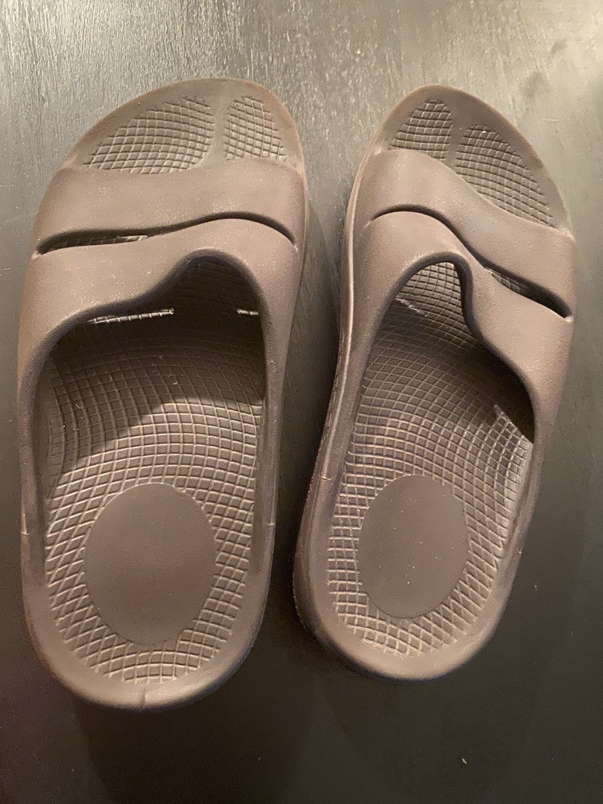 OOFOS OOahh Brown Recovery Slide Slip On Shoe M9 W10 Comfort Plantar Fascitis