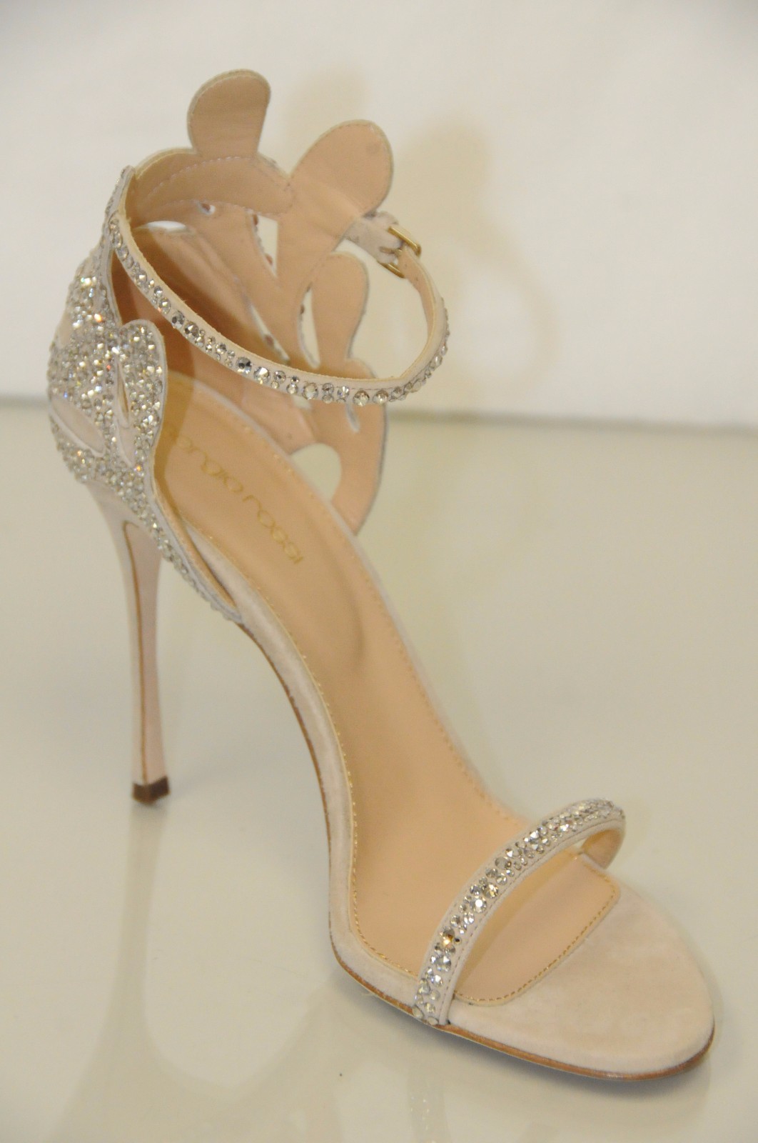 $2275 New MATISSE Filigree Sergio Rossi NUDE ROYAL STRASS Shoes Wedding 40 40.5