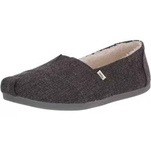 60. TOMS Women’s Alpargata Loafer Flat heavy Twill Faux Shearling in Smoke Grey