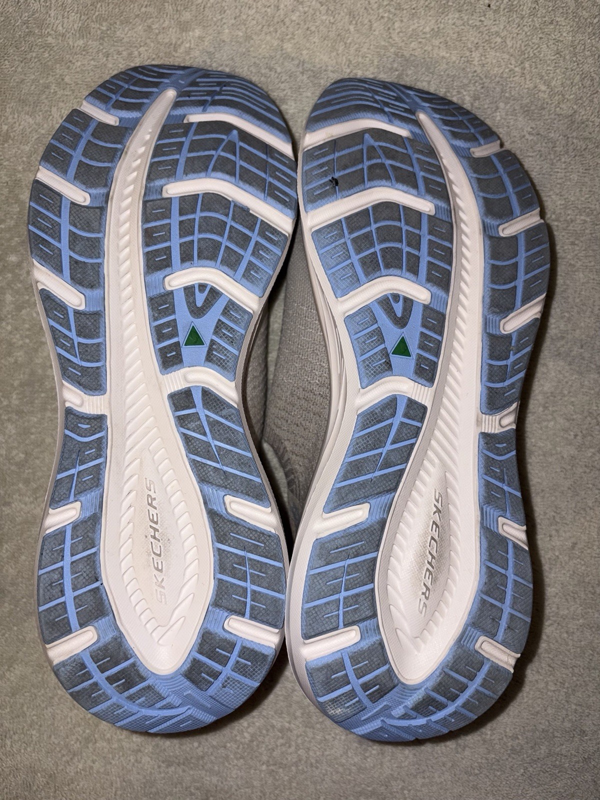 SKECHERS Slip-ins Relaxed Fit Edgeride Womens Gray/Blue Lace-Up Running Sneakers