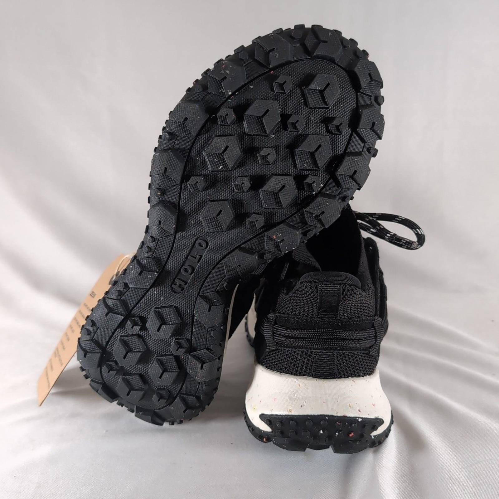 Holo ZEUS Low Top Hiking Trail Sneaker Women 6.5 Black White Sock Knit Athletic