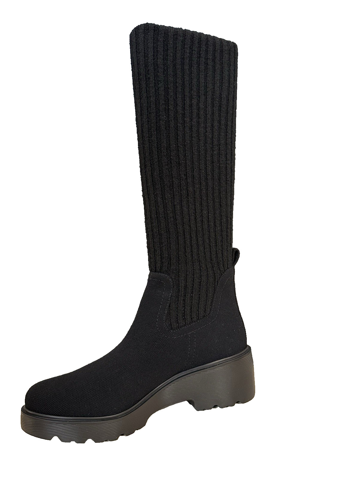 NEW Vivaia Eduarda Knee High Wool Black Boots Chunky Lug 40/US 10 Platform NEW