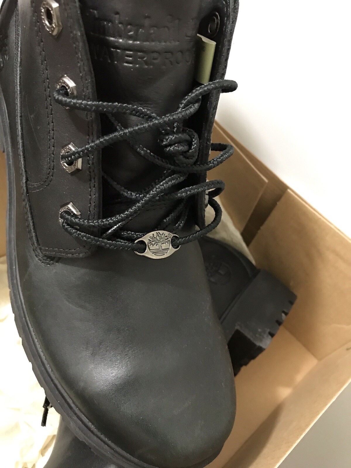 Timberland Women’s Black leather Boots US 8.5M NIB$250 Big Sale