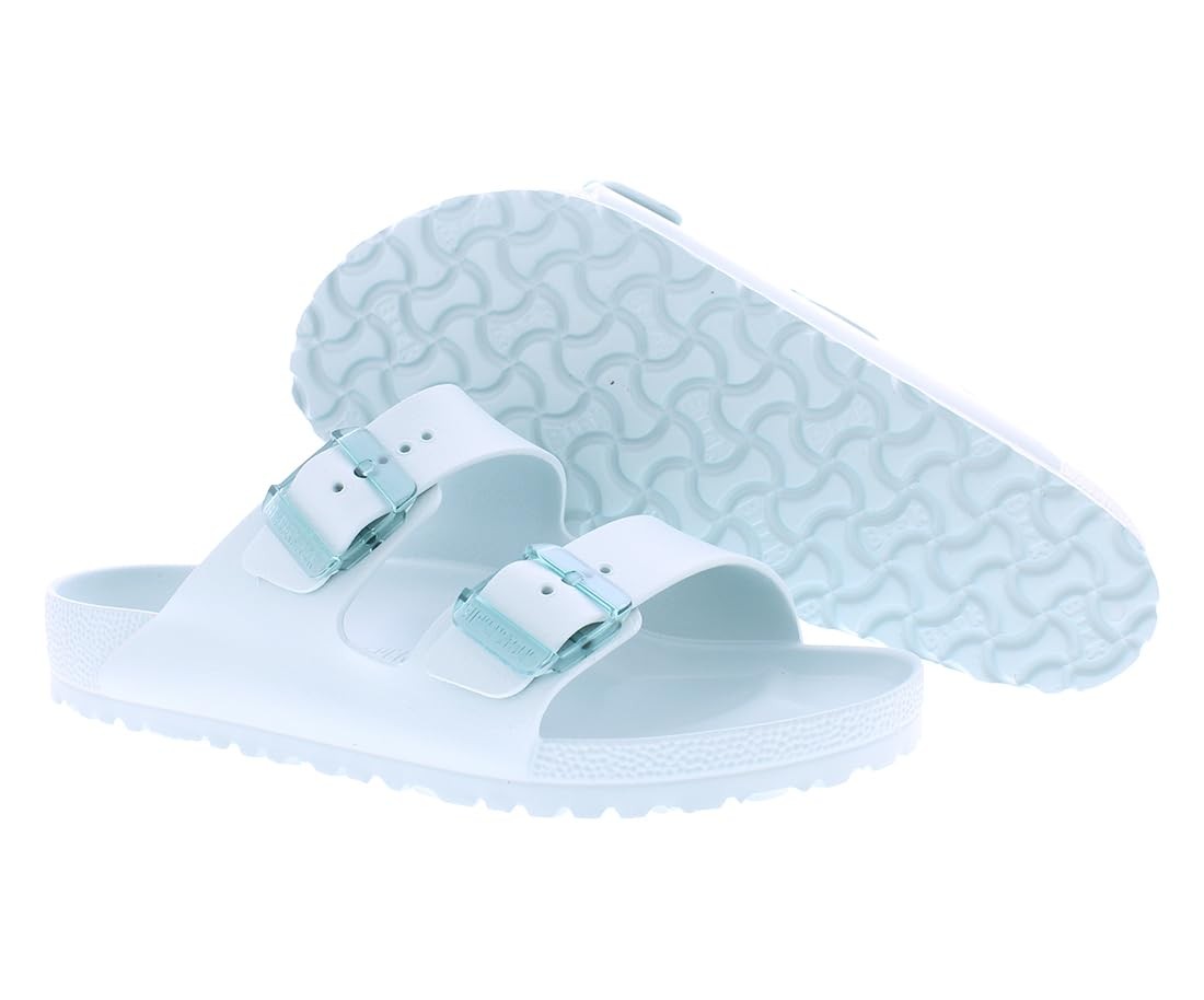 Sz 7-7.5 Narrow Birkenstock Women’s Arizona Stealth Buckle EVA Sandals, Surf ..