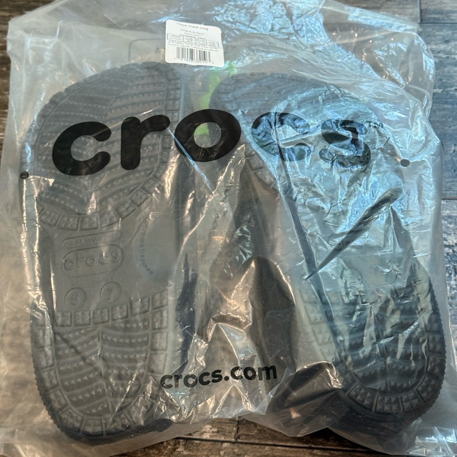 Crocs Baya Lined Clog Relaxed Fit Fleece Cozy Hike Camp Black Womens Size 7 NWT