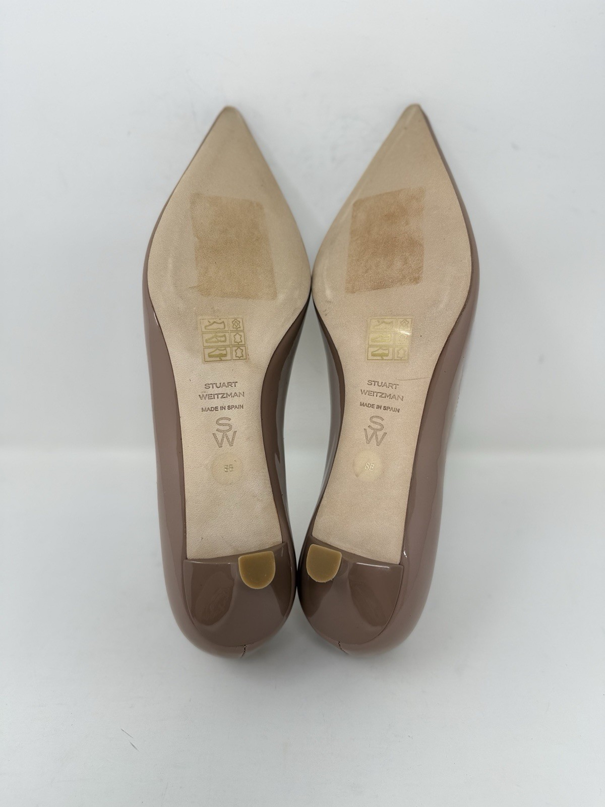 New Stuart Weitzman Eva Kitten Heel Pointed Toe Pump Fawn Sz 8