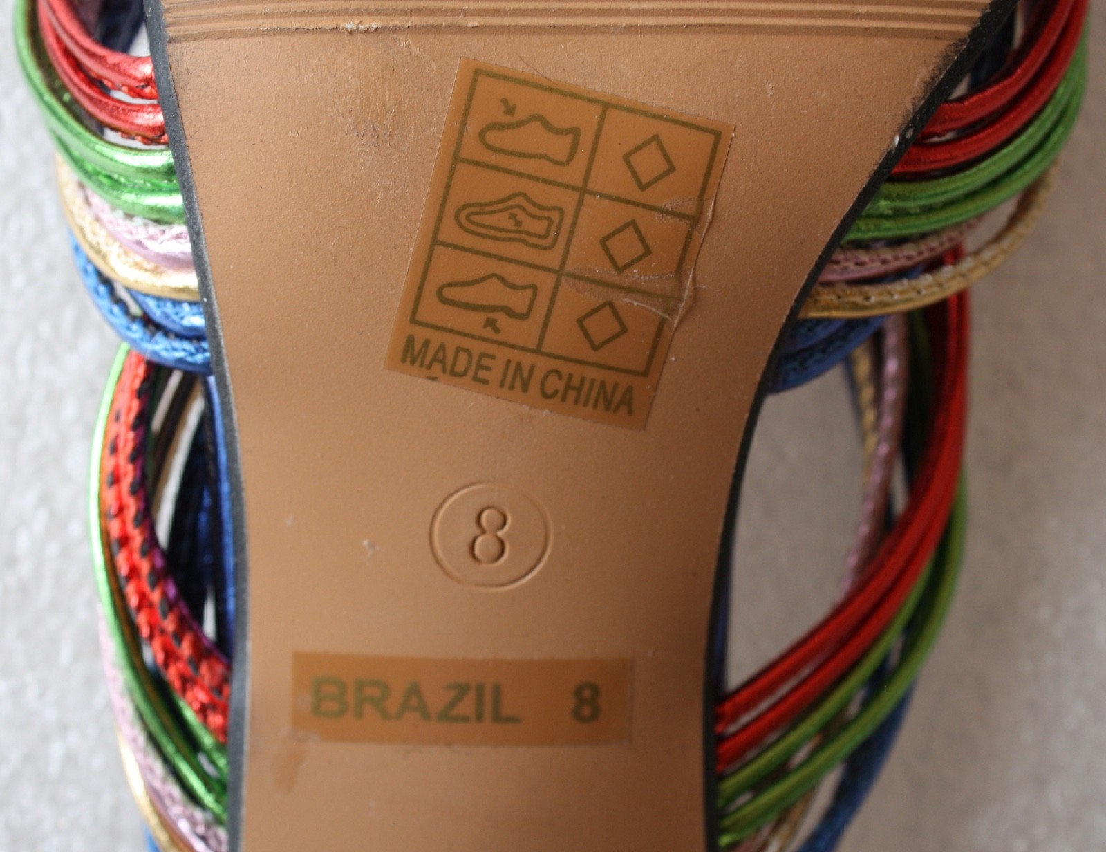 Ninety Union Brazil Sandal – Square Toe – Blue & Knotted Multi-color – Size 8