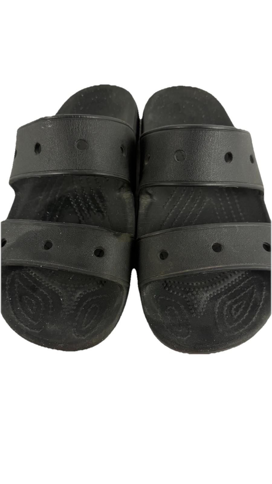 Crocs Unisex Adults Black Comfort Two Strap Slip-On Slide Sandals Size M5 W7