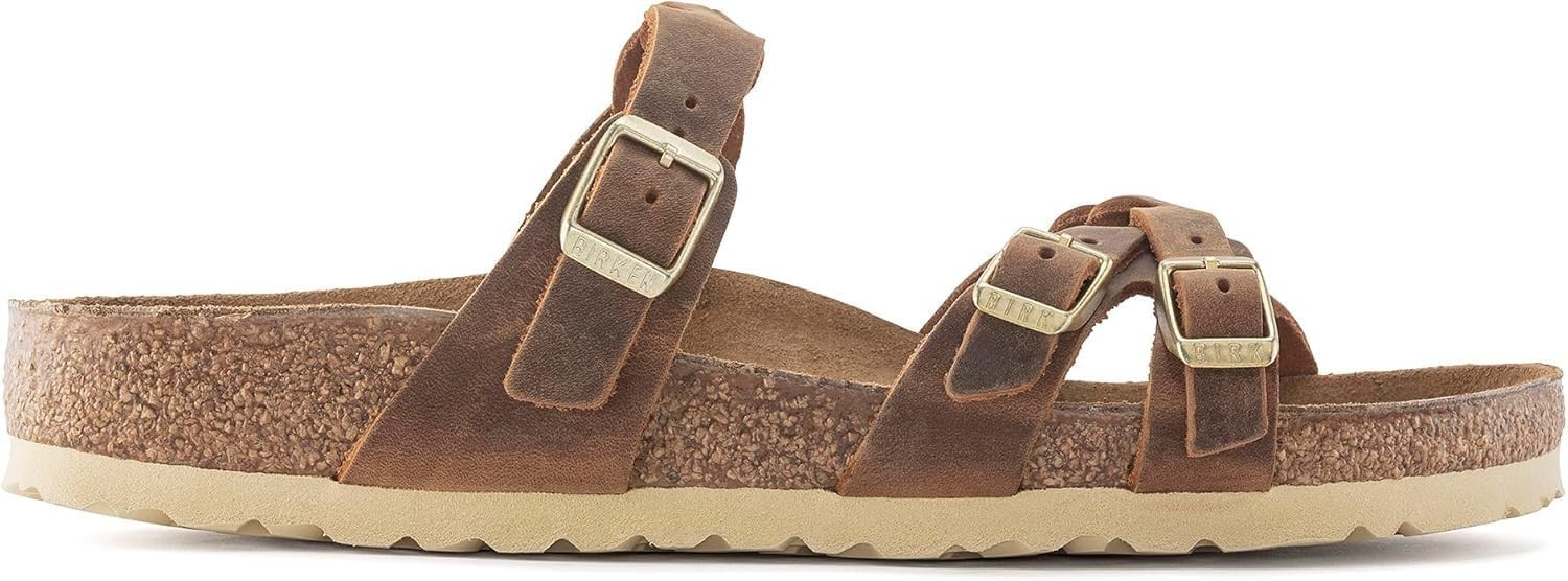 Birkenstock Women’s Franca Braided Oiled Leather Sandals, Cognac, EU 37/US 6-6.5