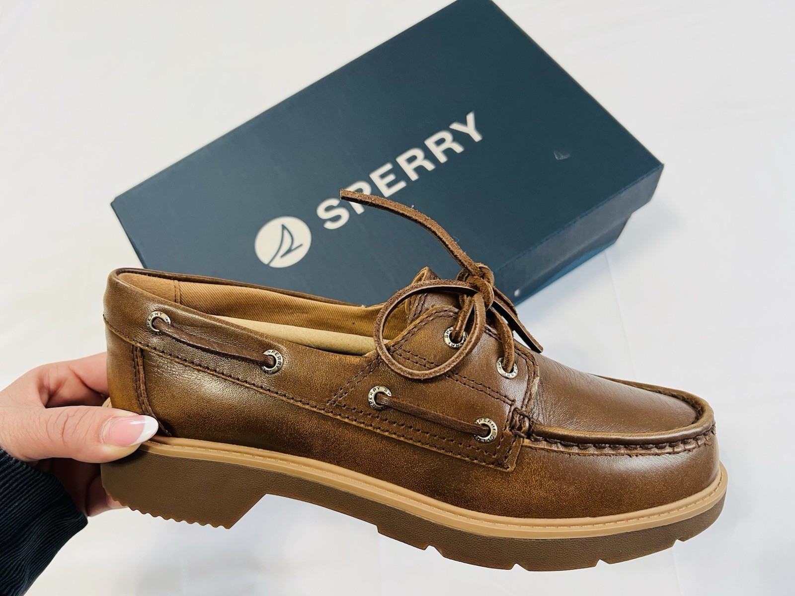 Sperry Chunky Wells Boat Moccasins Flats Preppy School Uniform Casual Shoes Sz 7