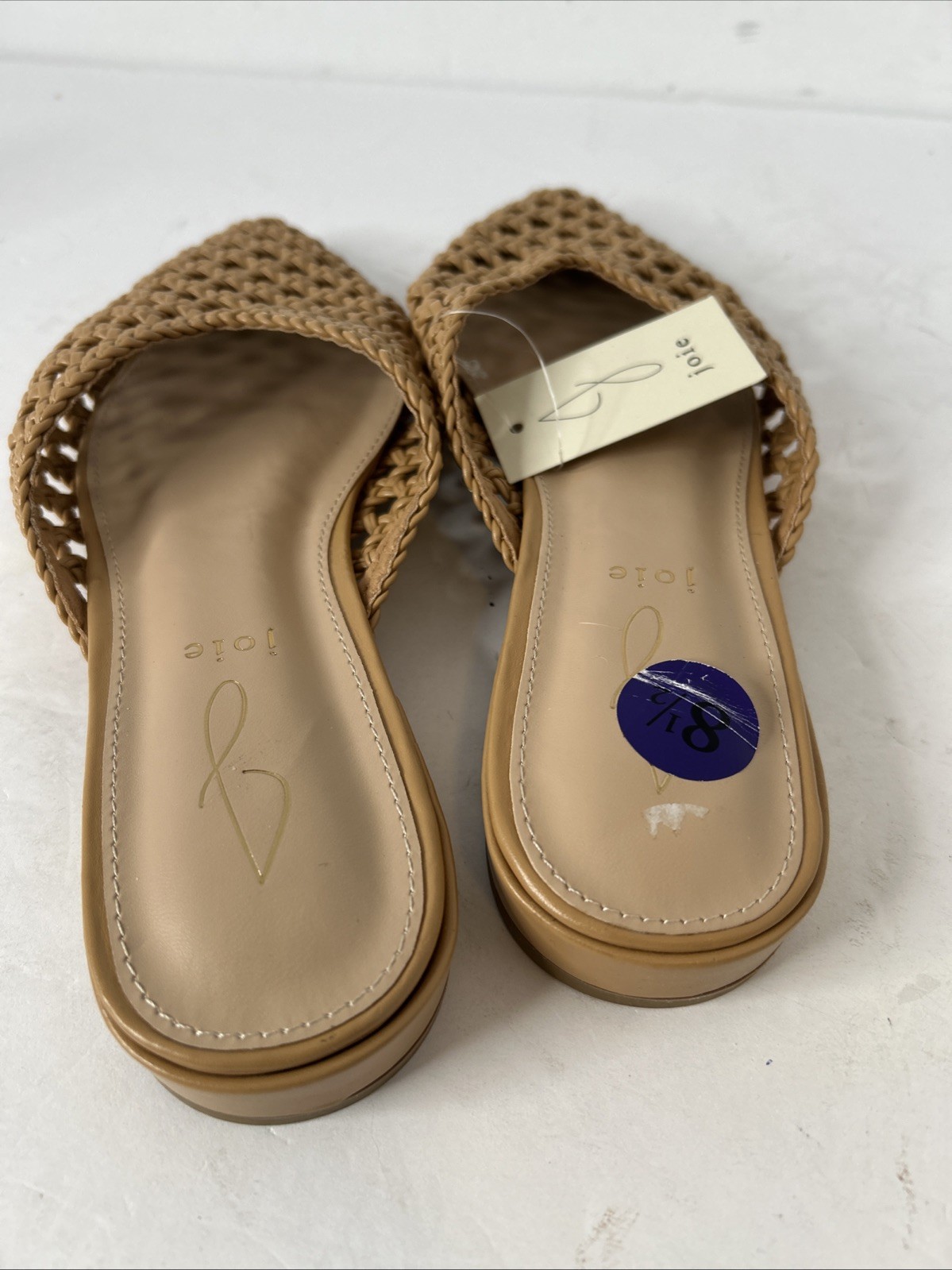 JOIE Behold Tan Woven Slide Classic Neutral Quiet Luxury Casual Business 8.5