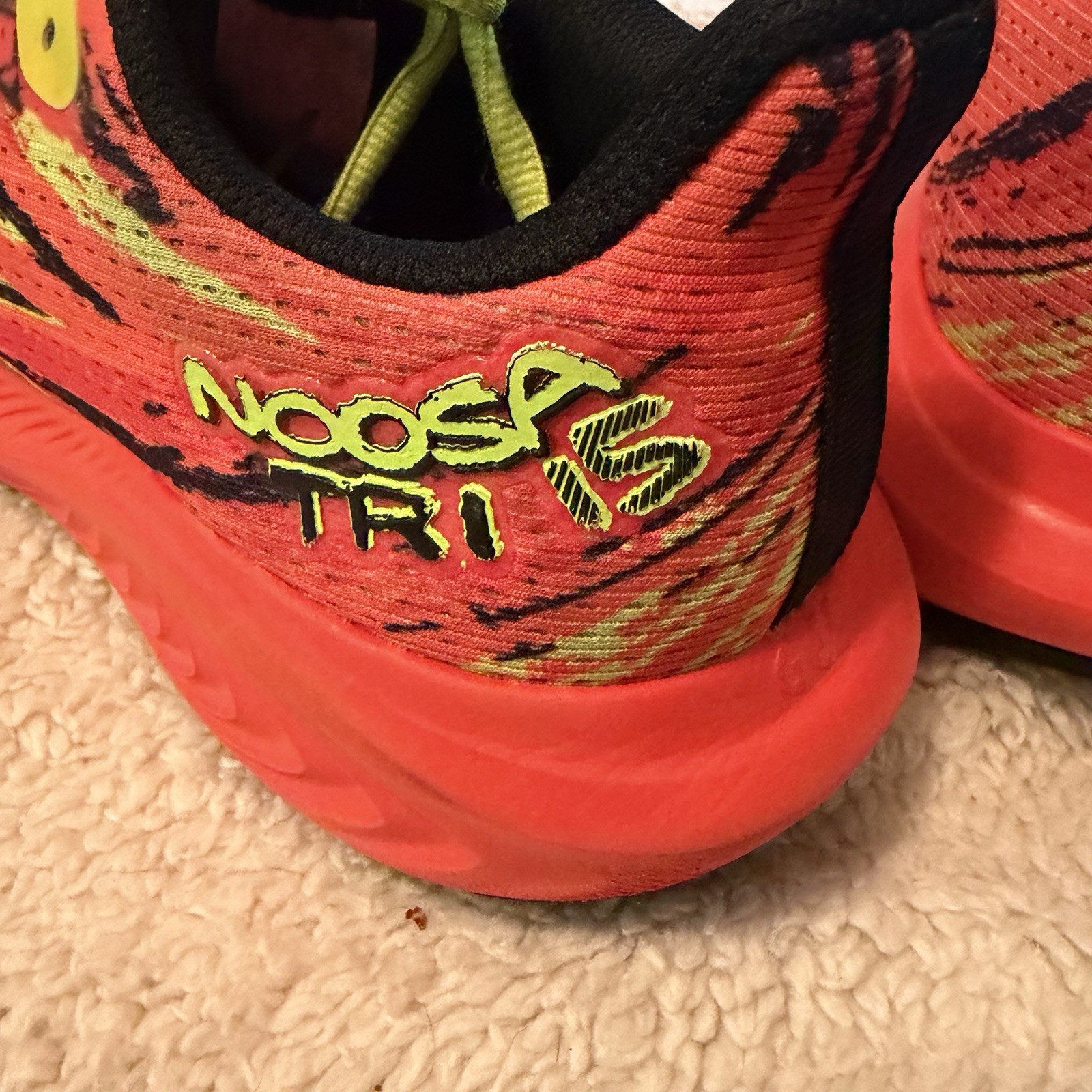 ASICS Noosa Tri 13 Running Shoes Womens 5 Orange Neon Lightweight Trainer
