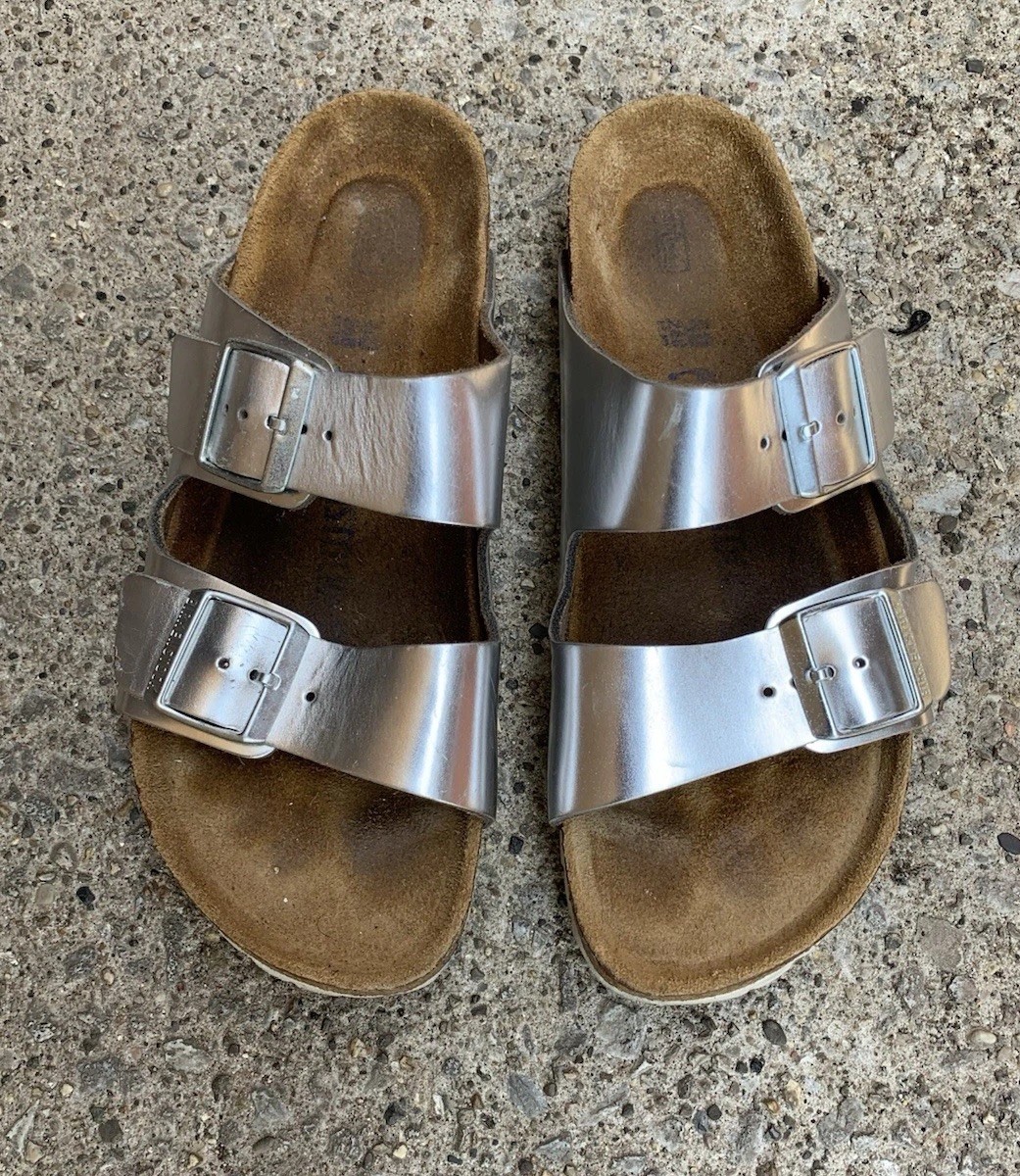 Birkenstock Arizona Women’s Sandals Eva Silver Buckle 40 / US 9