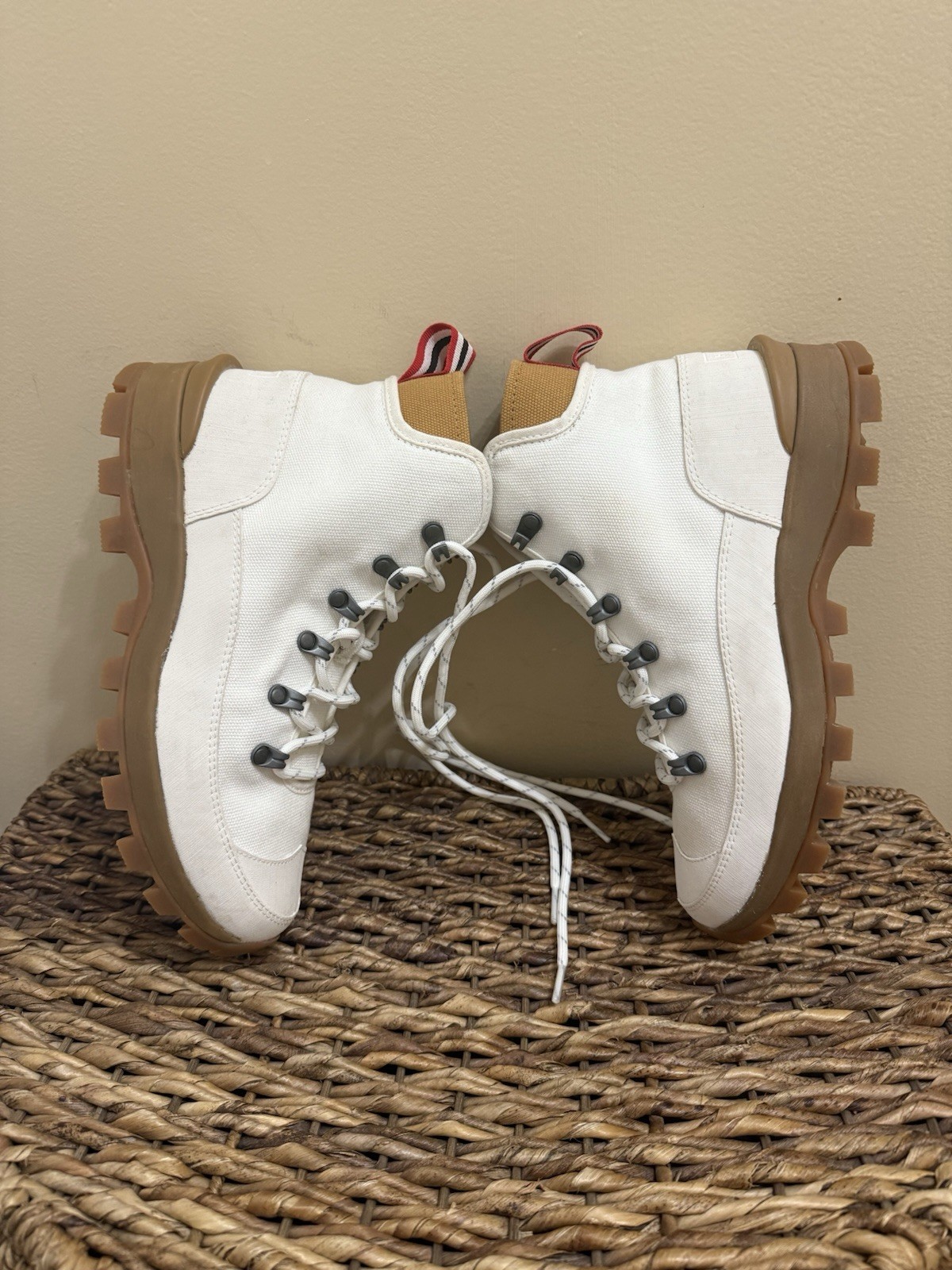 Hunter Canvas Desert Commando Boots White 8 Preppy Going Out Festival