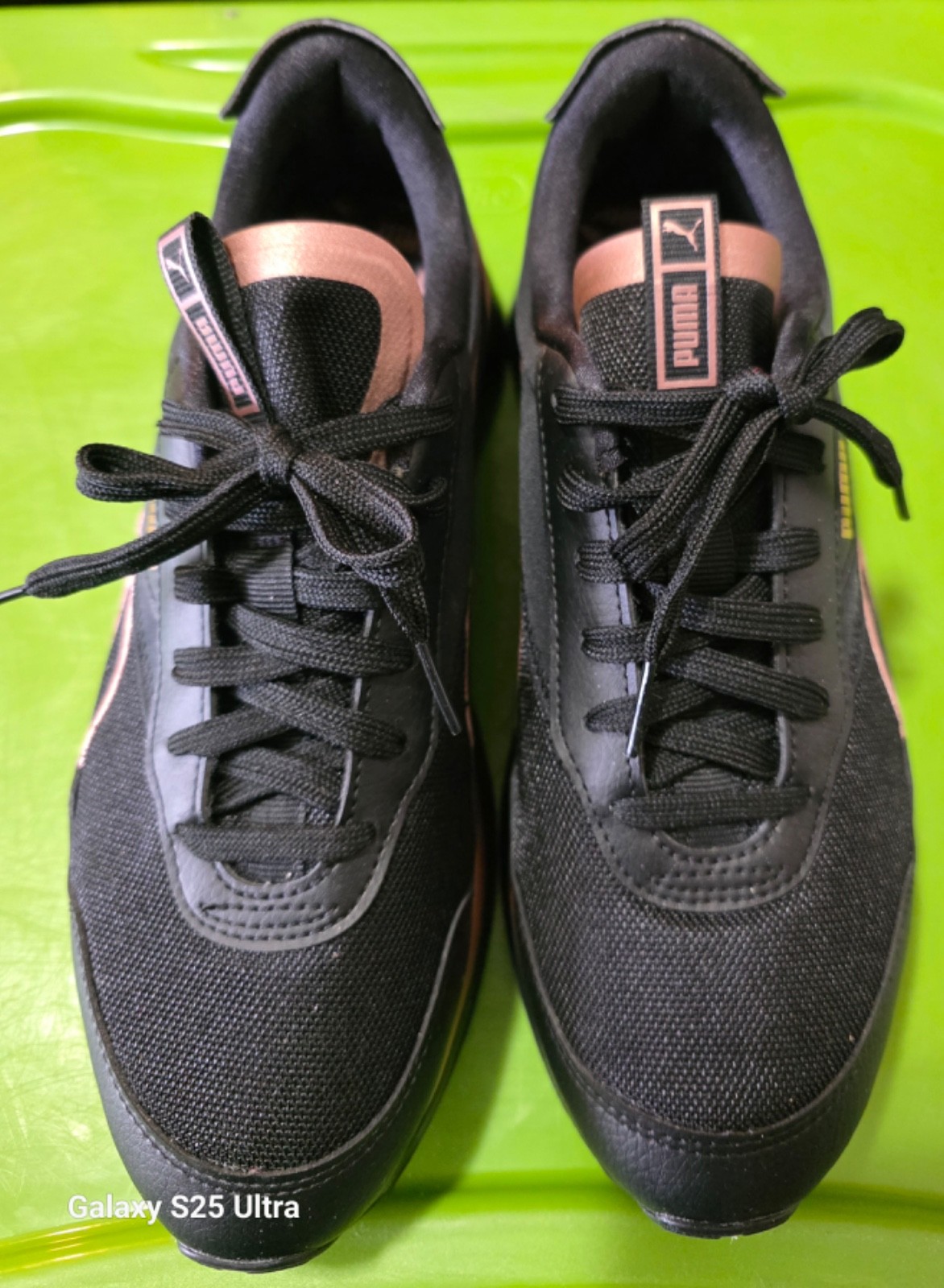 PUMA Women’s Cruise Rider Metallic Sneakers Size 10- Color: Black/Rose Gold