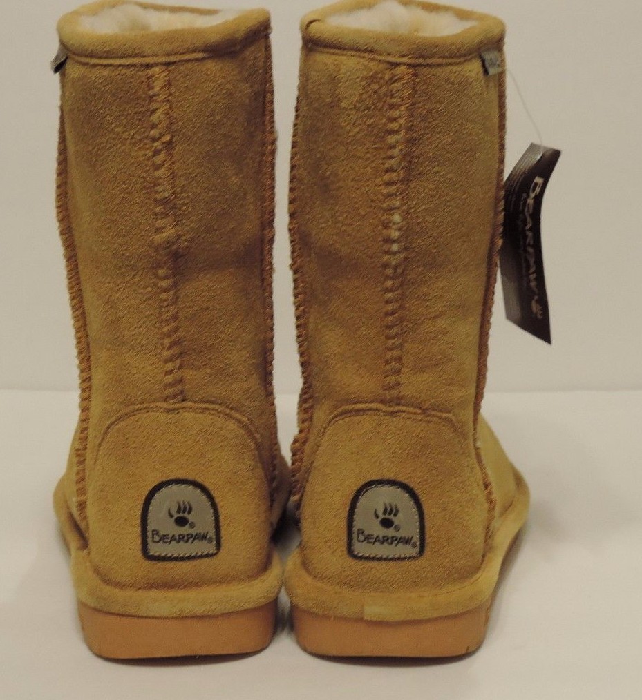 New Bearpaw Emma Short 608 W dark honey Cow Suede Upper Sheepskin wool blend