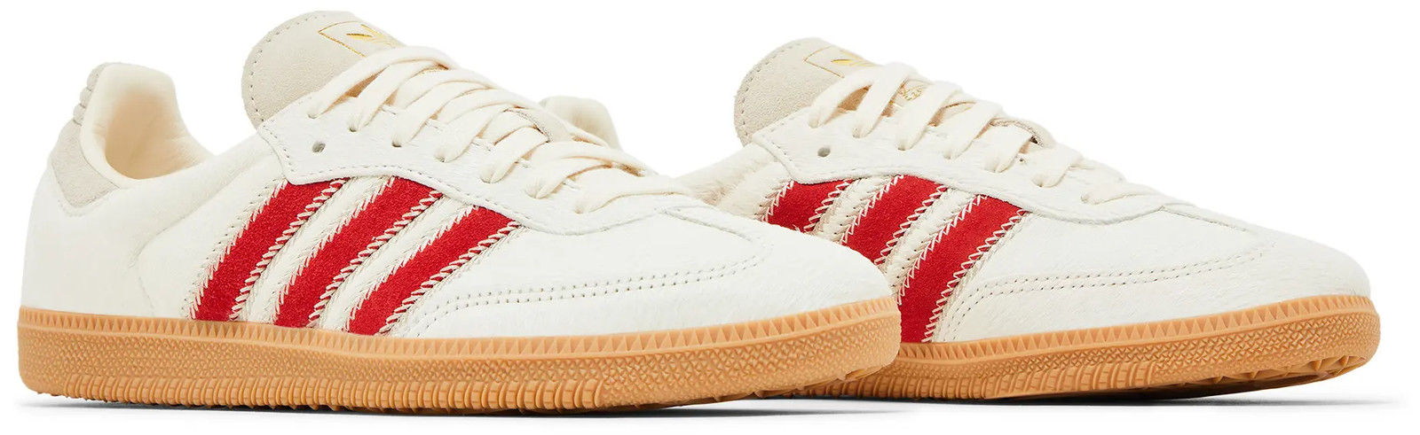 Size 6W adidas Samba OG Pony Hair Wonder Beige Better Scarlet Women’s JS3935