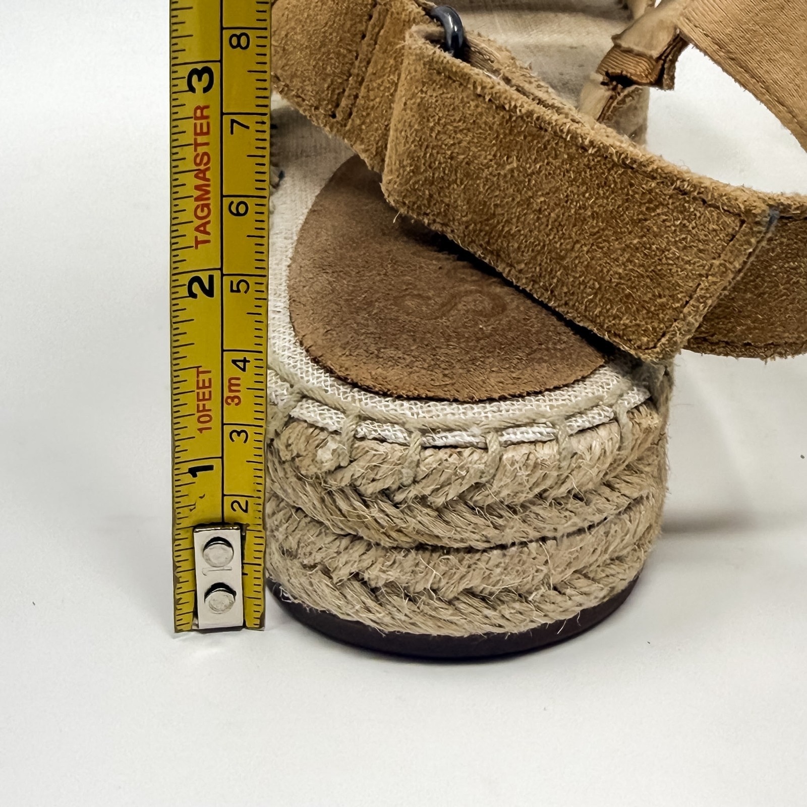 Splendid Aubrey Suede Espadrille Sandals Women’s 7 Tan Slingback 1.5″ Platform