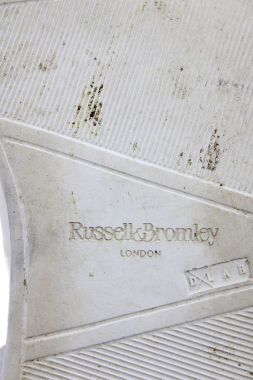 Russell & Bromley Womens Color Block Lace-Up High Top Sneakers White Size 10