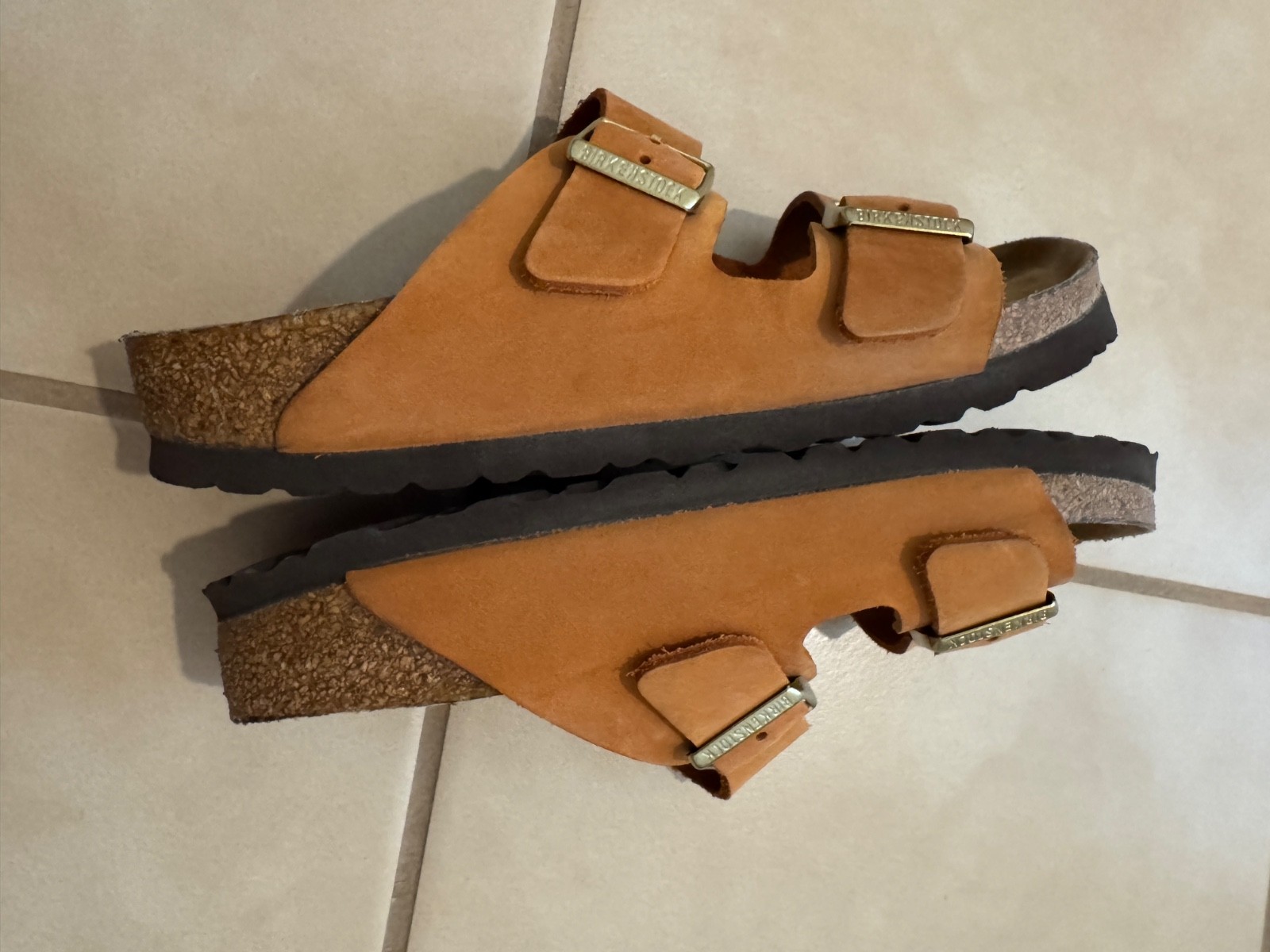 Birkenstock Arizona Suede Leather Slides Sandals Slippers 36 230 soft footbed