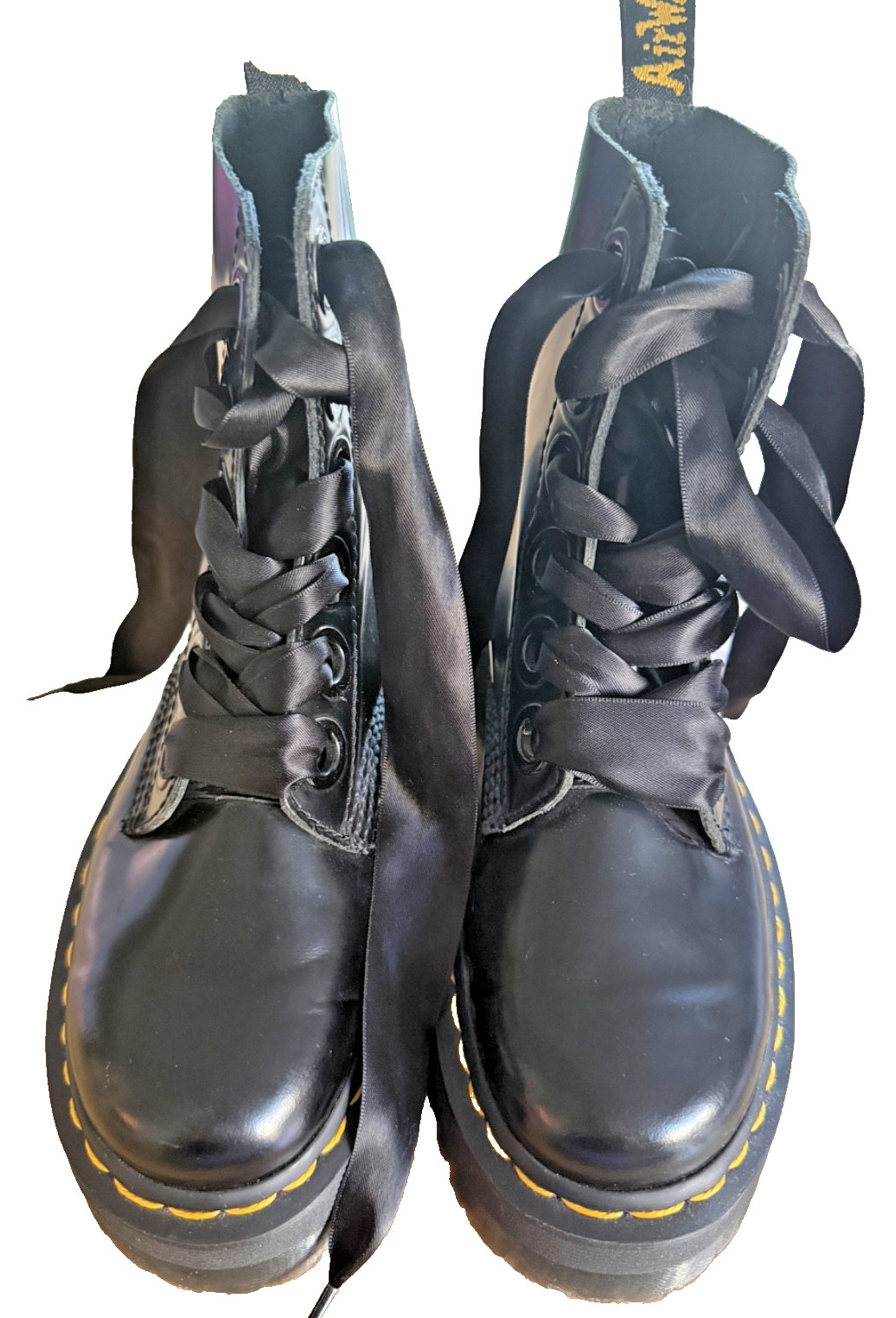 Doc Martens Molly Women’s Boots EU37 Leather Ribbon Laces Platform Block Heel