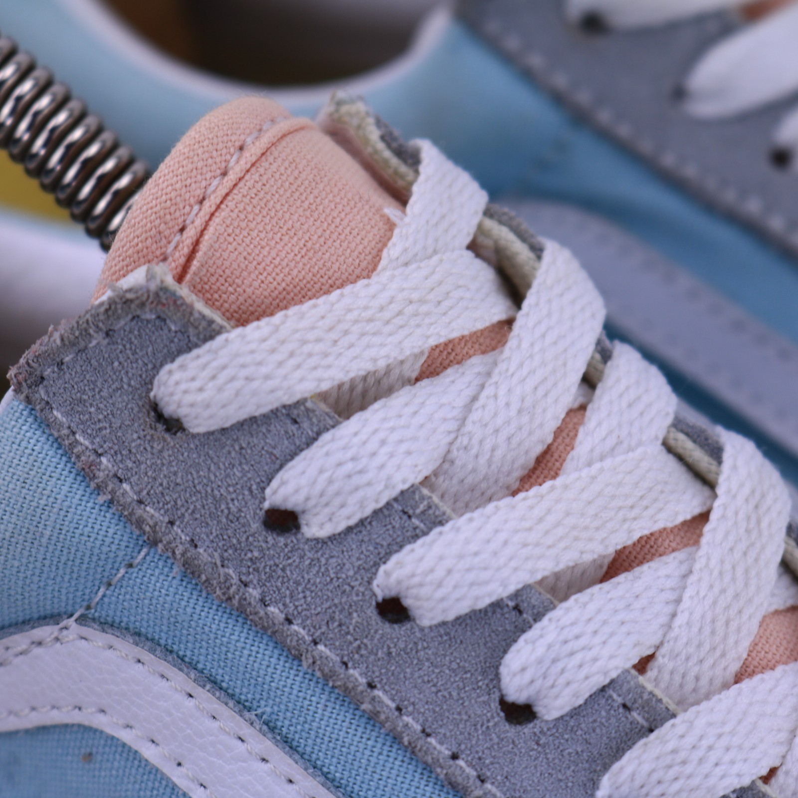 Vans Old Skool Pastel Platform Color Block Blue Pink Yellow Grey Men 5 Women 6.5