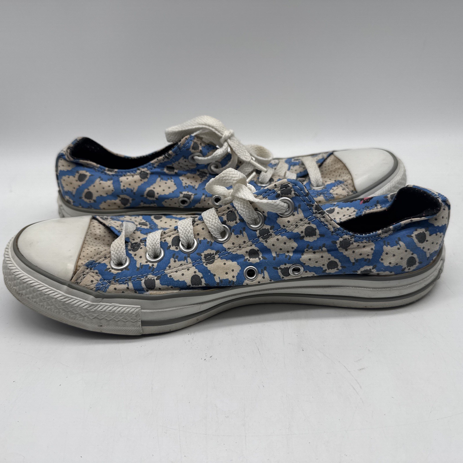 Converse All Star Sheep Print Low Top Sneakers Blue/White Women’s 10 Men’s 8