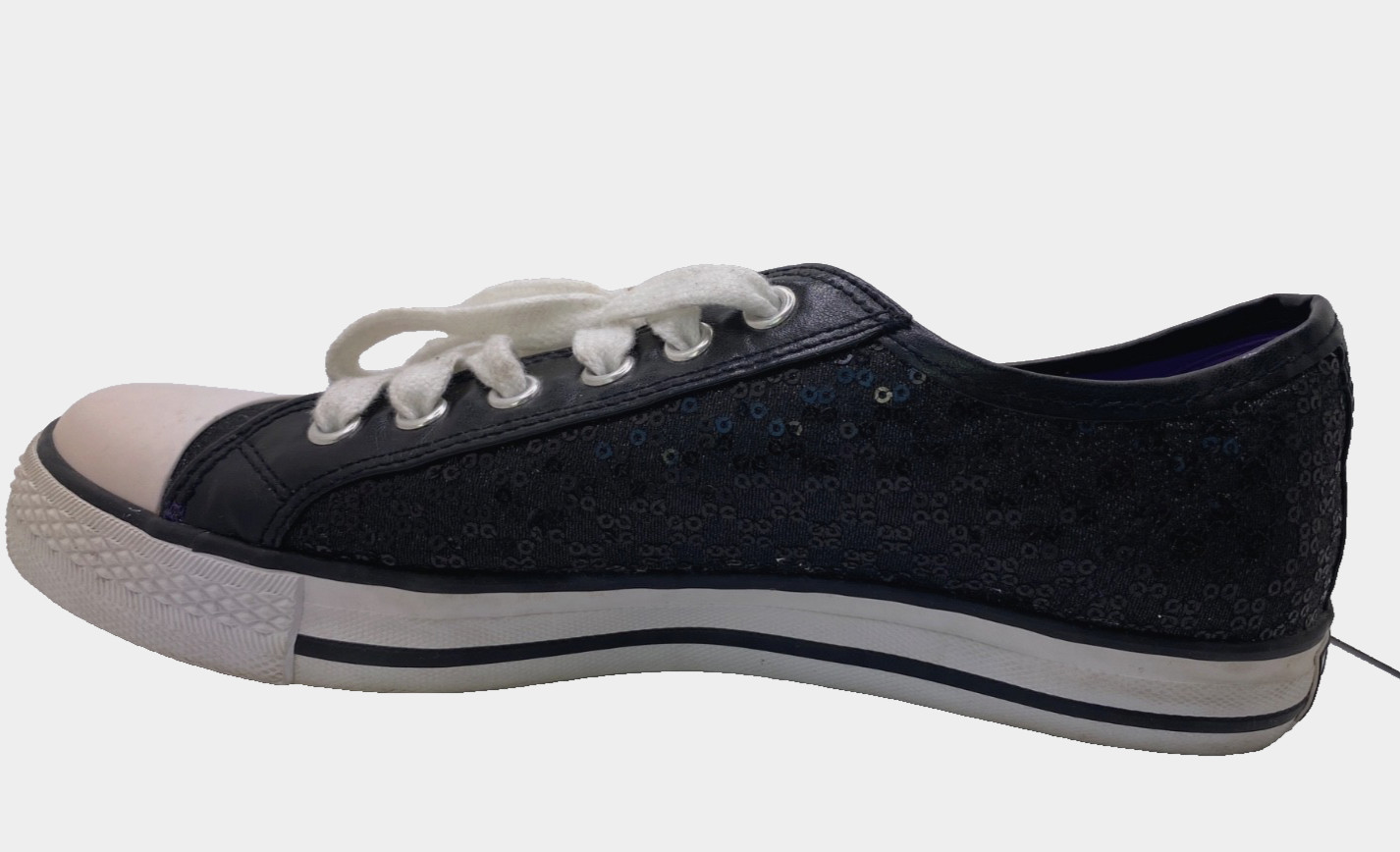 Gotta Flurt Size 8.5 Black Sequin Low Top Sneakers Rarely Worn