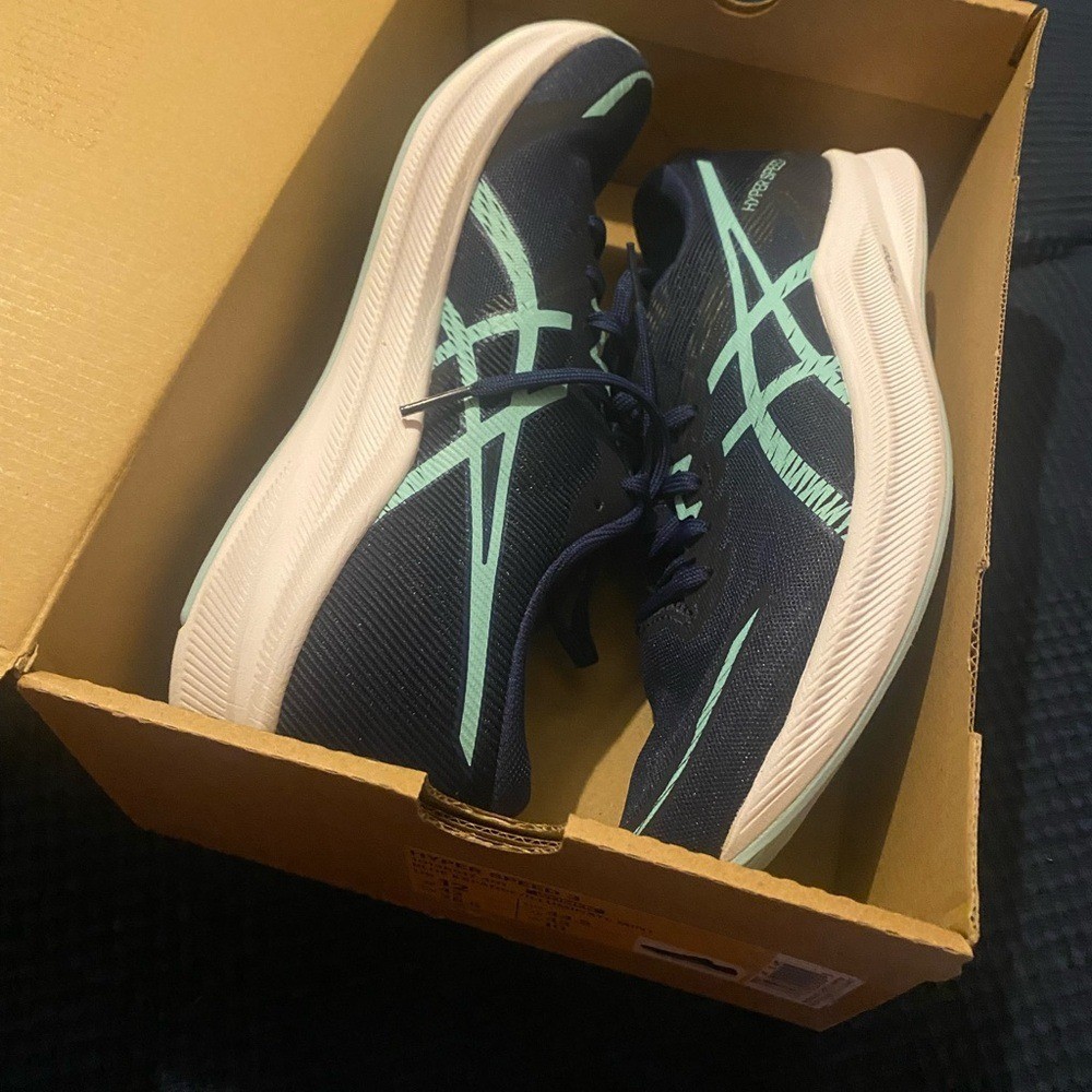Asics Navy and Mint Athletic Shoes
