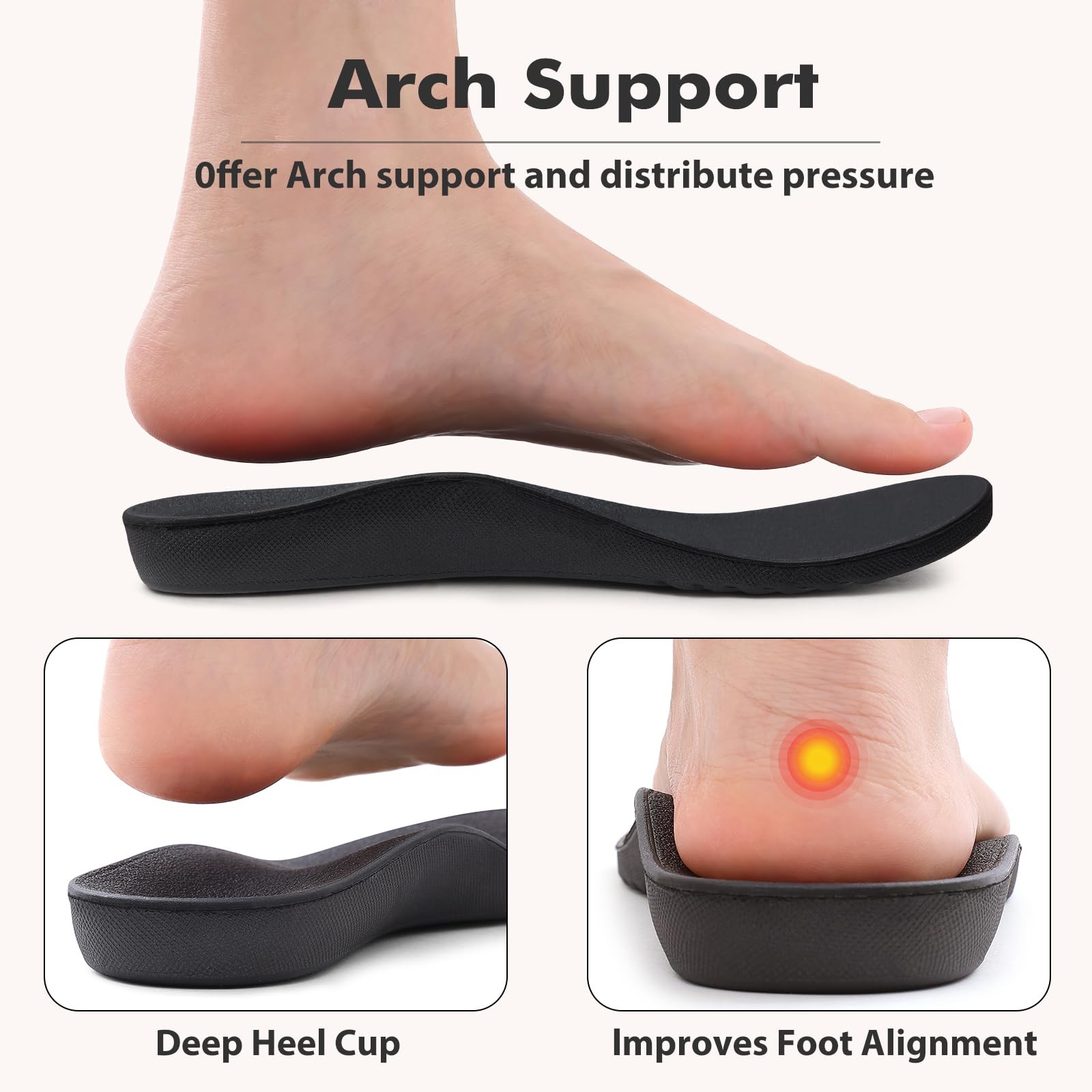Litfun Unisex Orthopedic Slippers with Arch 5.5-6 Women/4-4.5 Men, Grey