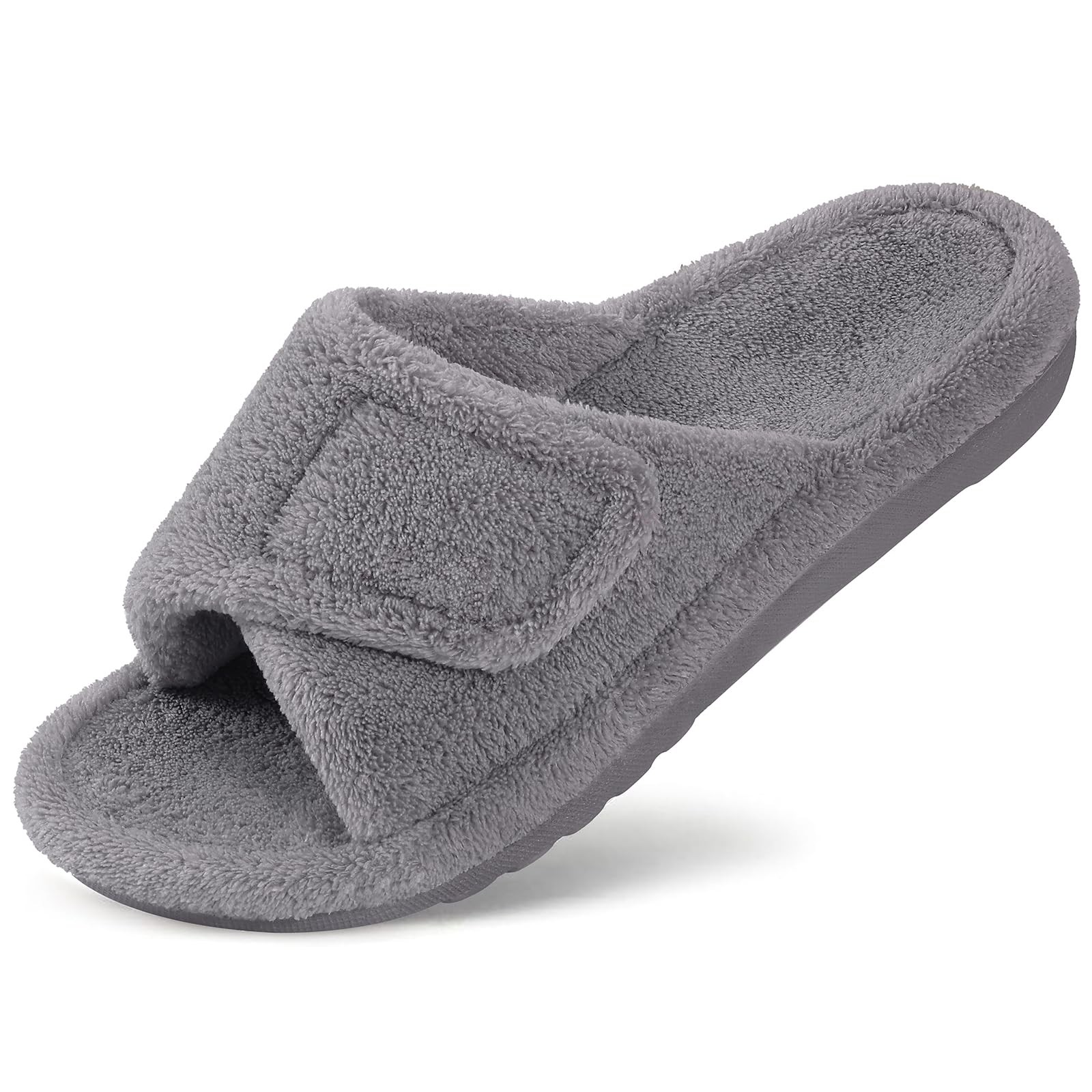 Litfun Unisex Orthopedic Slippers with Arch 5.5-6 Women/4-4.5 Men, Grey