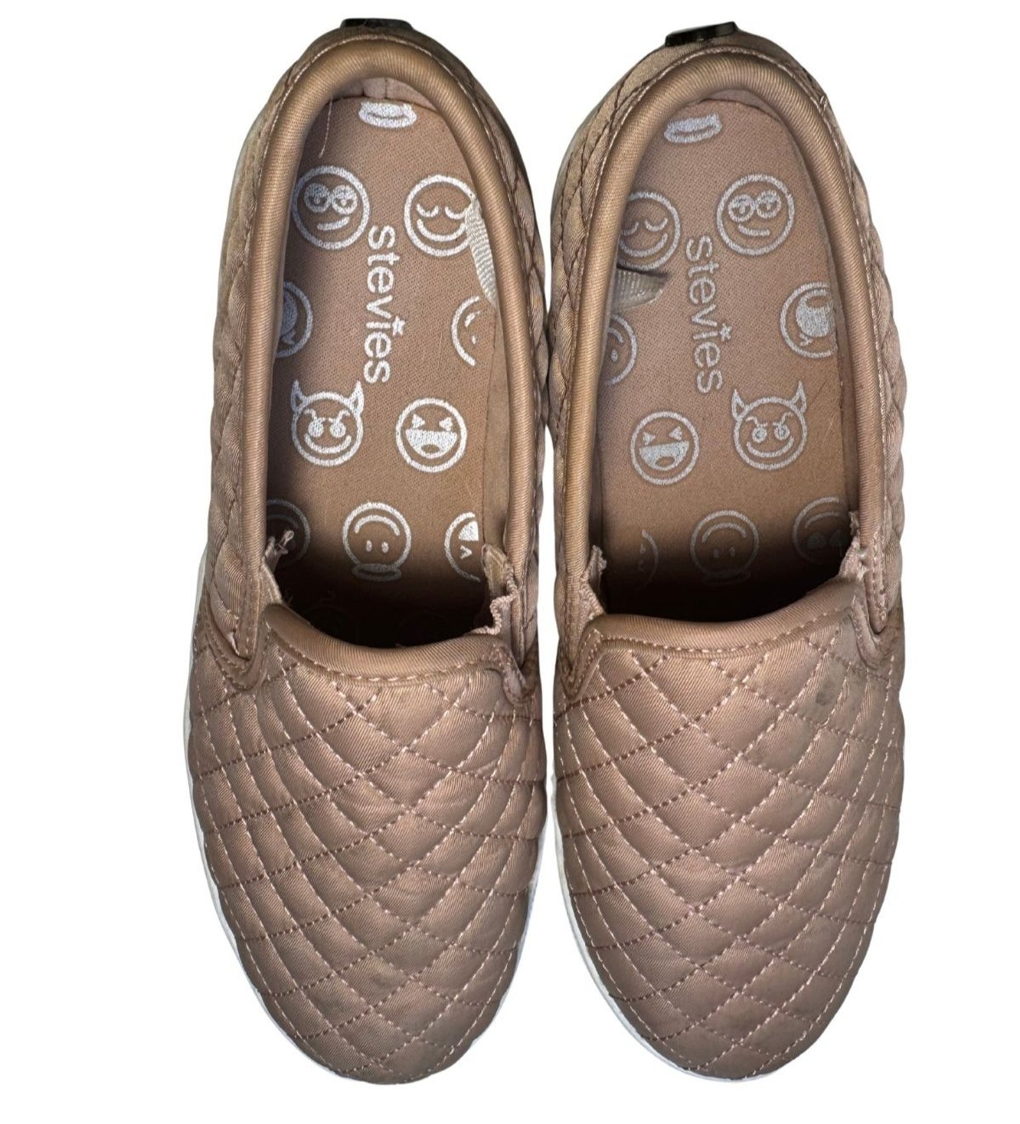 Adorable Quilted Pink Stevies Slip On Shoes Womens Size 5 Comfort Flats Sneakers