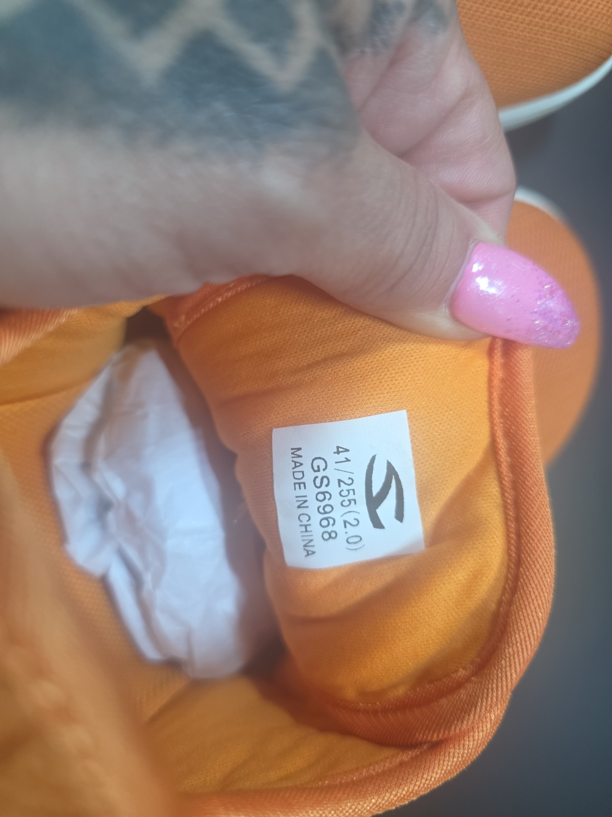 Hobibear Women’s Orange/White Mesh Lace-Up Low Top Sneakers GS6968 Size 7