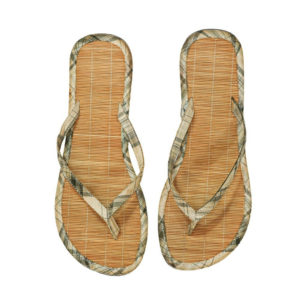 Plaid Bamboo Flip Flop Sandals Woven Thong Beach Casual Women’s Size 8