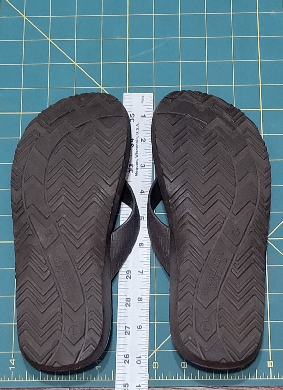 Okabashi Flip Flops Arch Support Brown Size WL 9/10 Made in USA