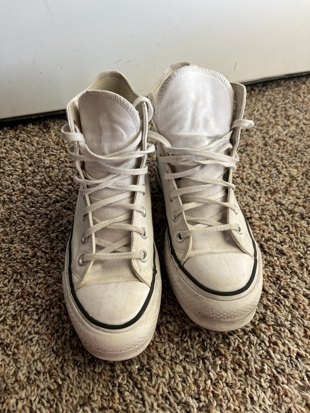 Converse Chuck Taylor All Star Platform High White Shoes Womens Size 6.5
