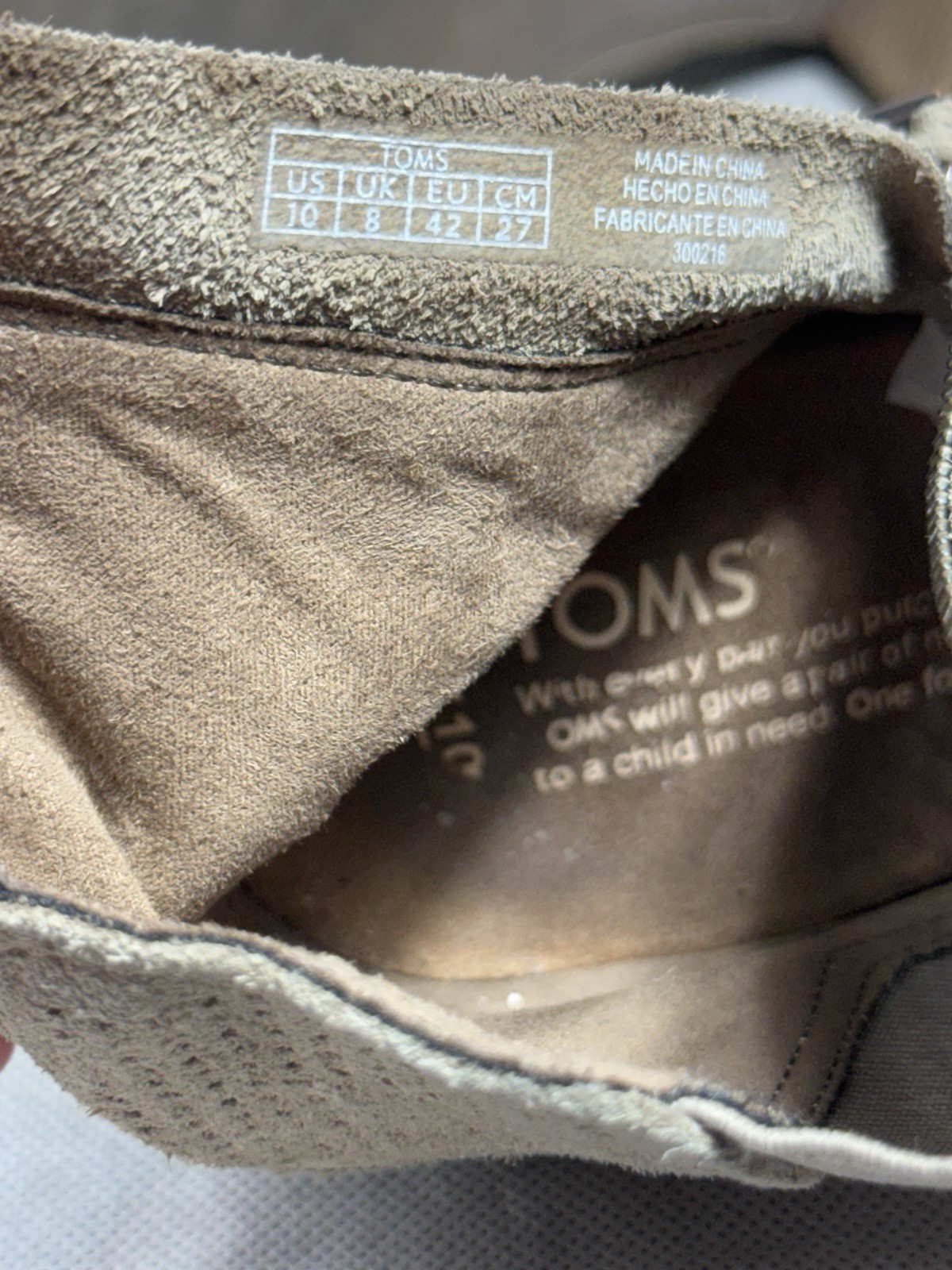 TOMS Majorca peep-toe booties Taupe Perforated Suede Block Heel Size 10W