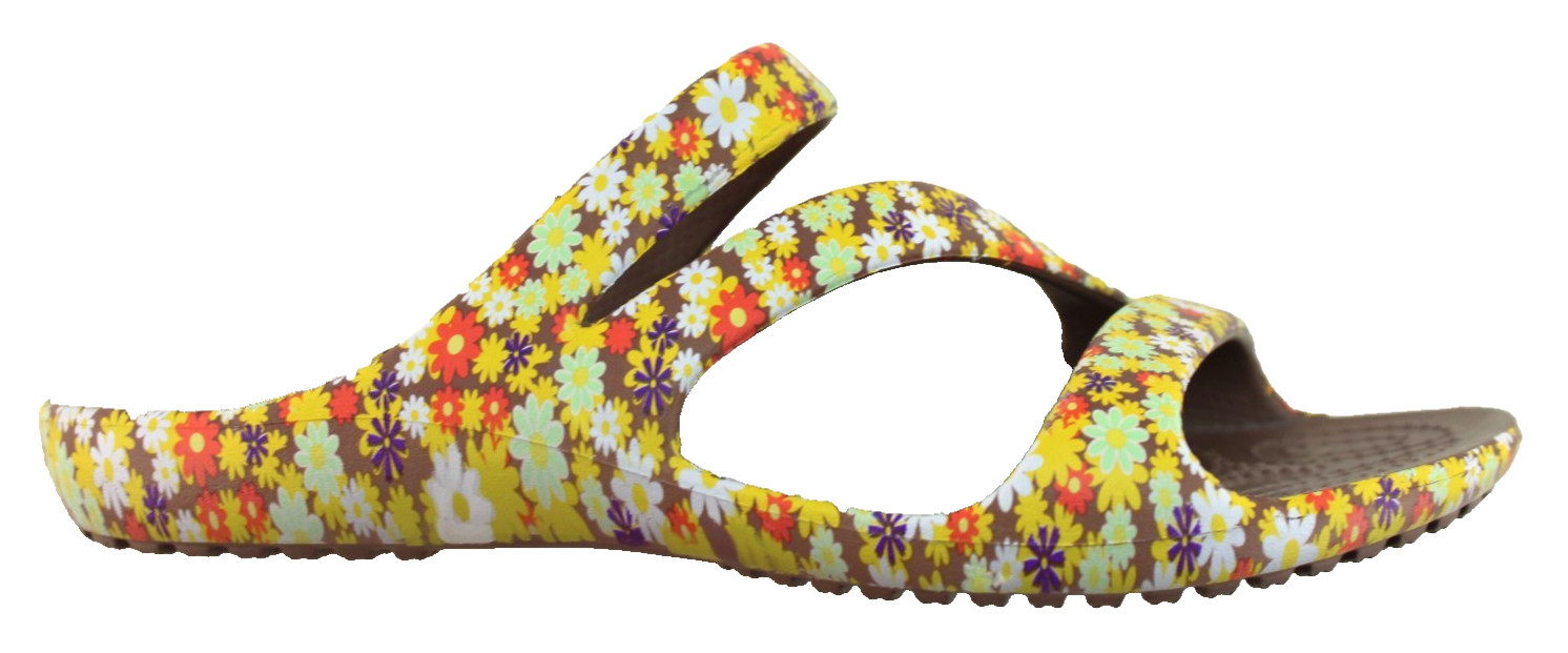 NWT CROCS Women’s Size 7 Kadee II Retro Floral Croslite Strappy Sandals